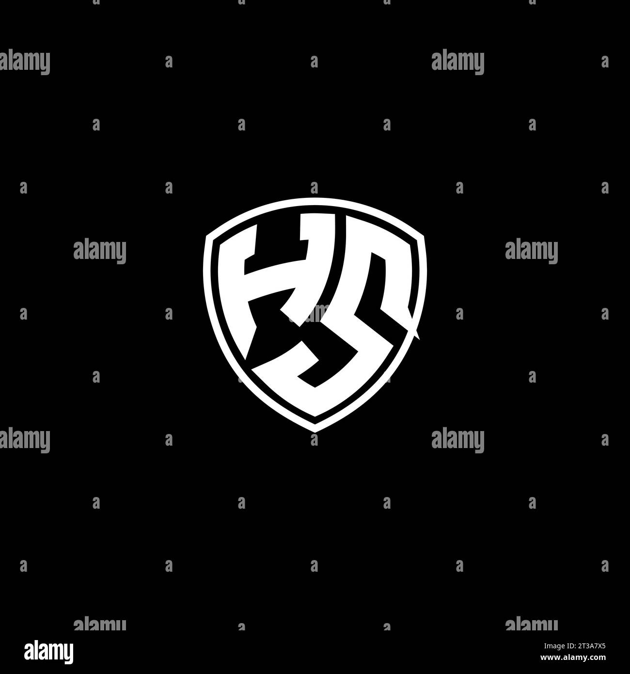 HS logo monogram emblem style with shield shape design template ideas Stock Vector