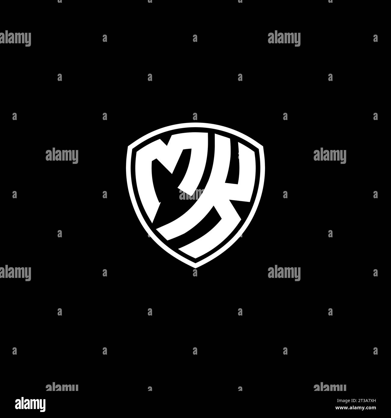 MK logo monogram emblem style with shield shape design template ideas Stock Vector