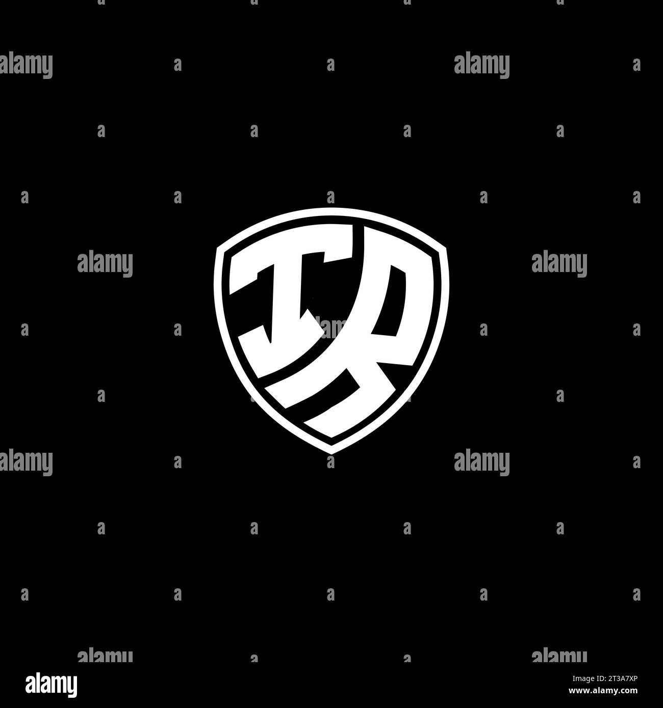 IR logo monogram emblem style with shield shape design template ideas Stock Vector