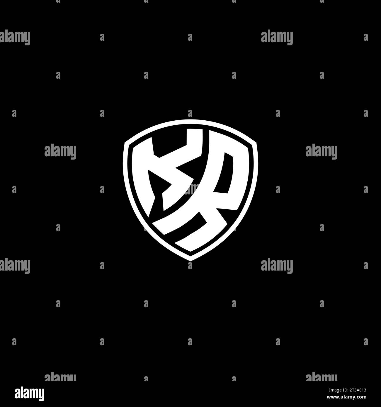 KR logo monogram emblem style with shield shape design template ideas Stock Vector