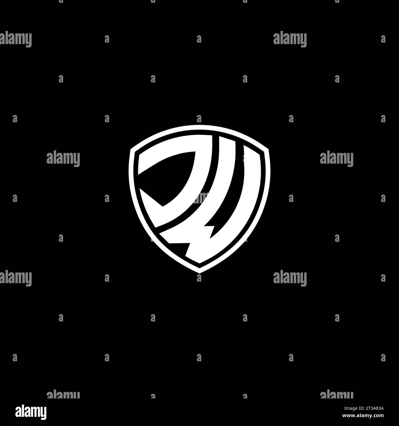 JW logo monogram emblem style with shield shape design template ideas Stock Vector