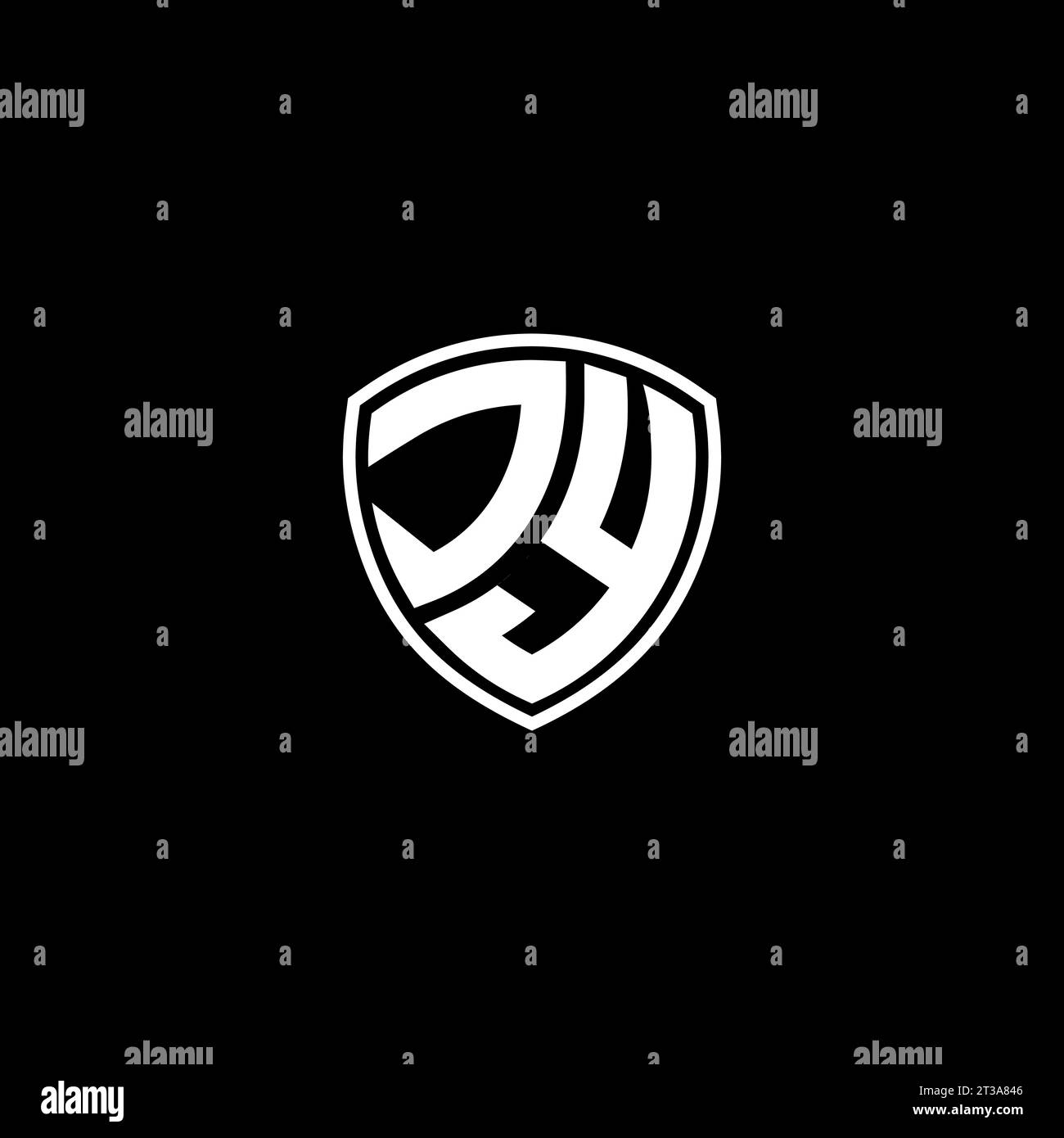 JY logo monogram emblem style with shield shape design template ideas Stock Vector