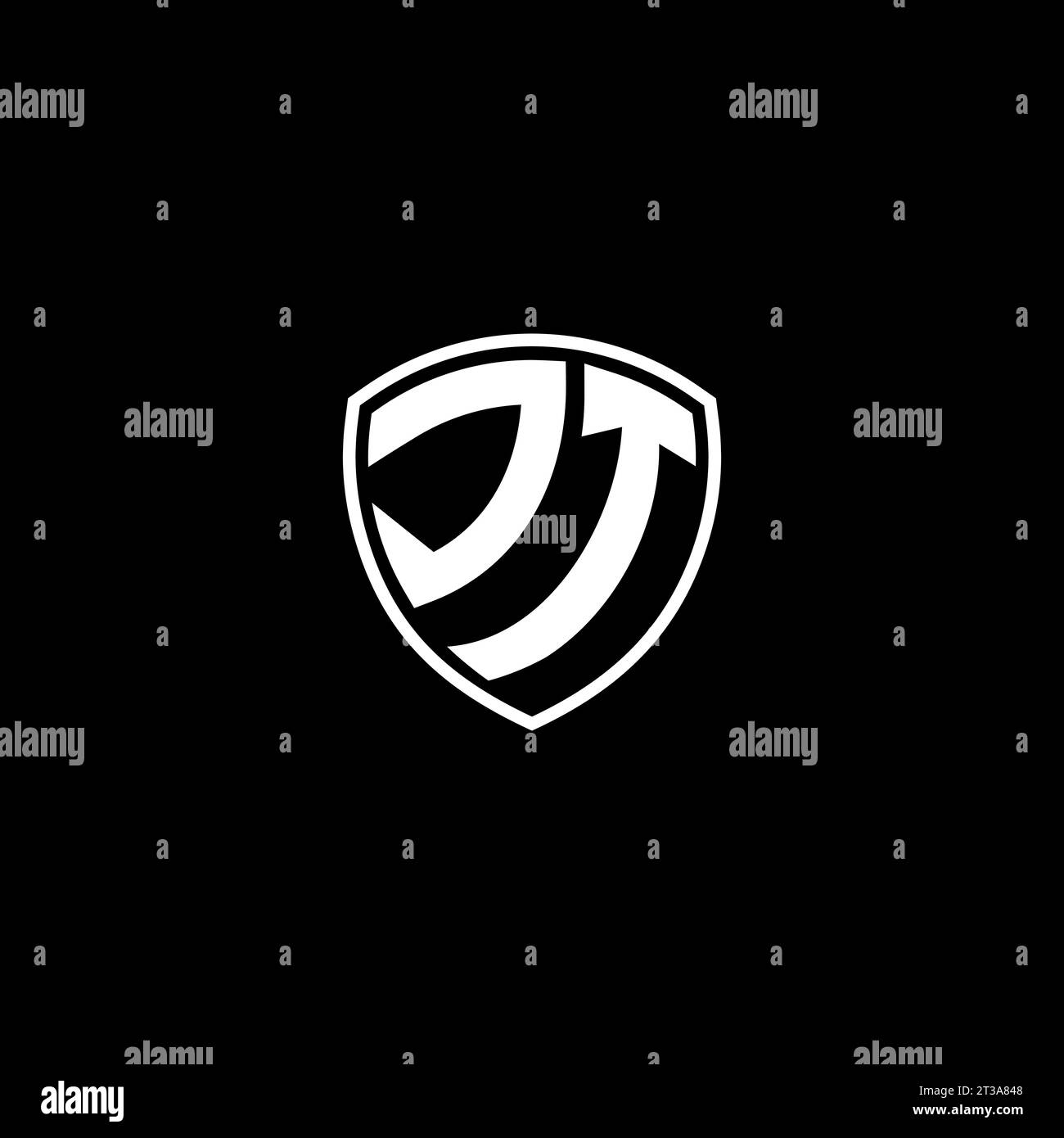 JT logo monogram emblem style with shield shape design template ideas Stock Vector