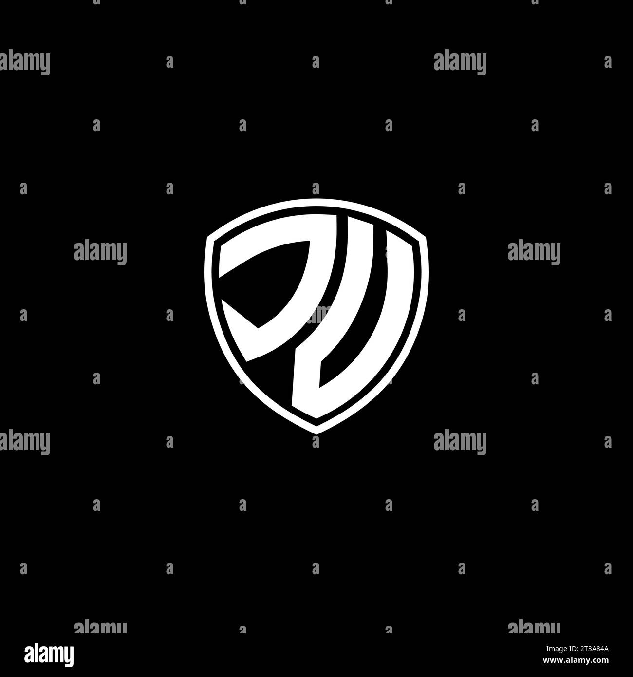JV logo monogram emblem style with shield shape design template ideas Stock Vector
