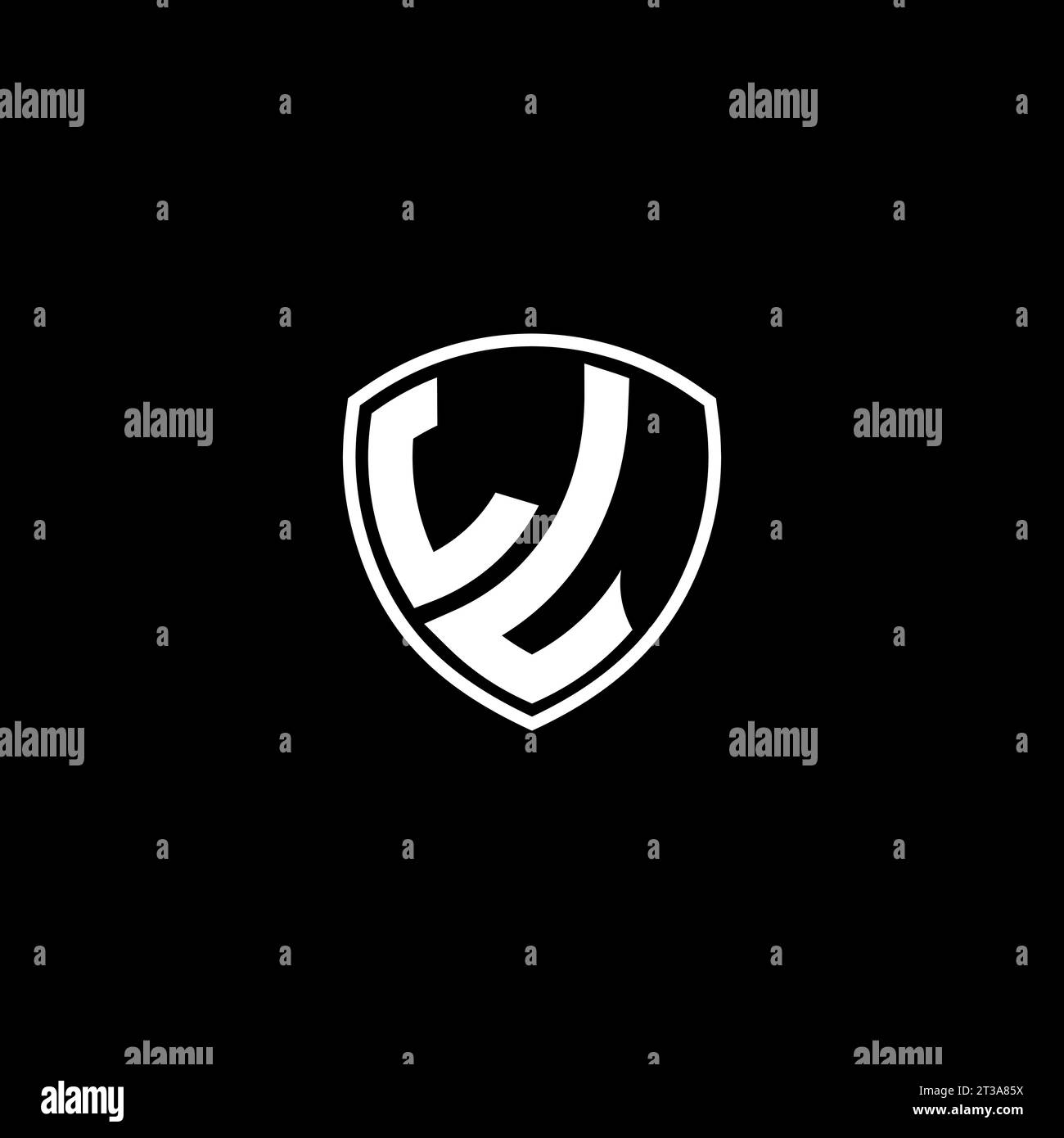 LL logo monogram emblem style with shield shape design template ideas Stock Vector