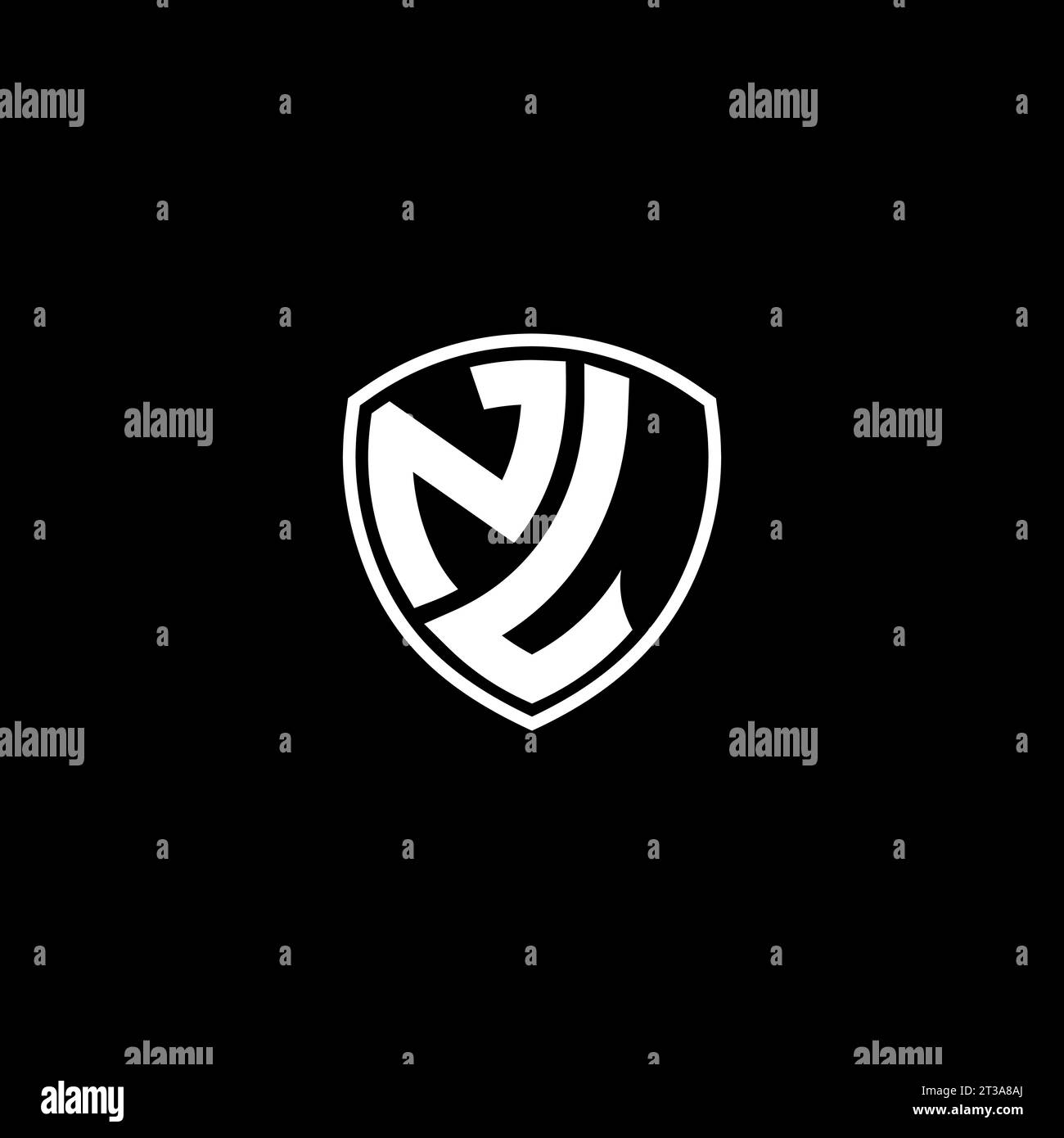 NL logo monogram emblem style with shield shape design template ideas Stock Vector