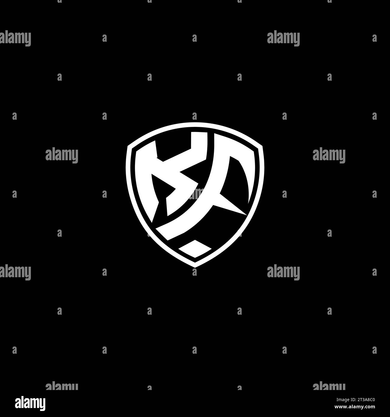 KF logo monogram emblem style with shield shape design template ideas Stock Vector