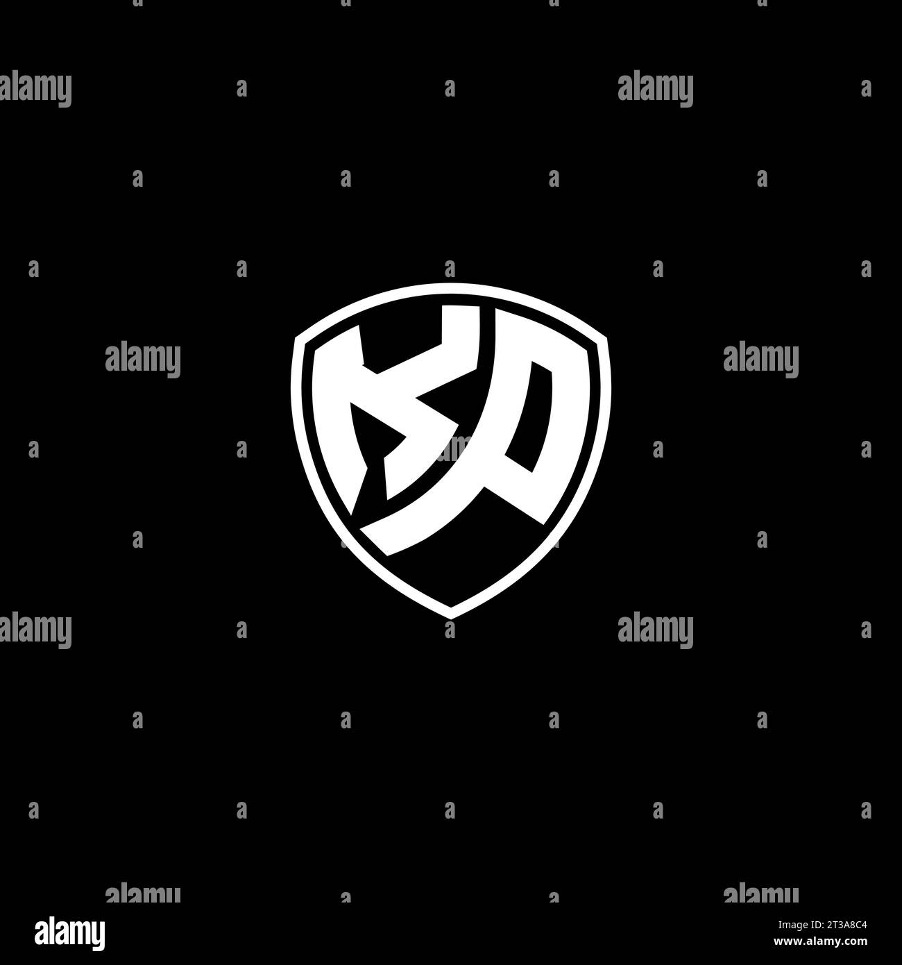 KP logo monogram emblem style with shield shape design template ideas Stock Vector