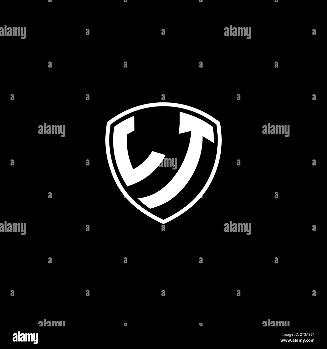 LT logo monogram emblem style with shield shape design template ideas Stock Vector