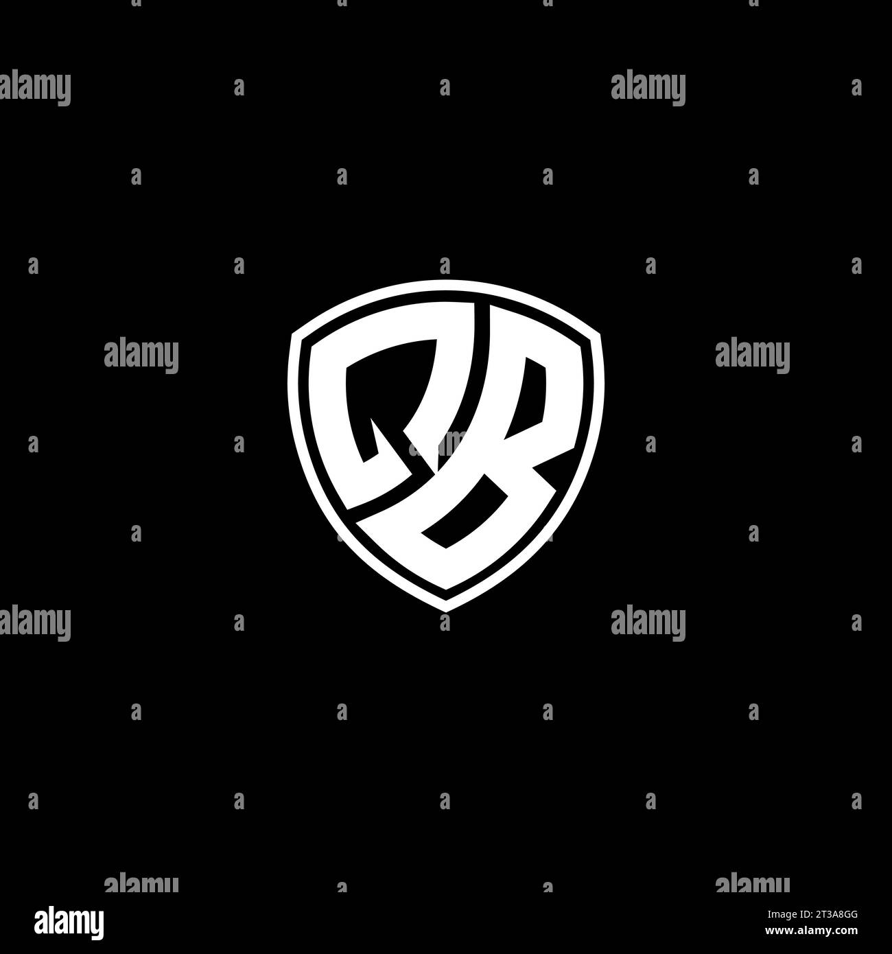 QB logo monogram emblem style with shield shape design template ideas Stock Vector