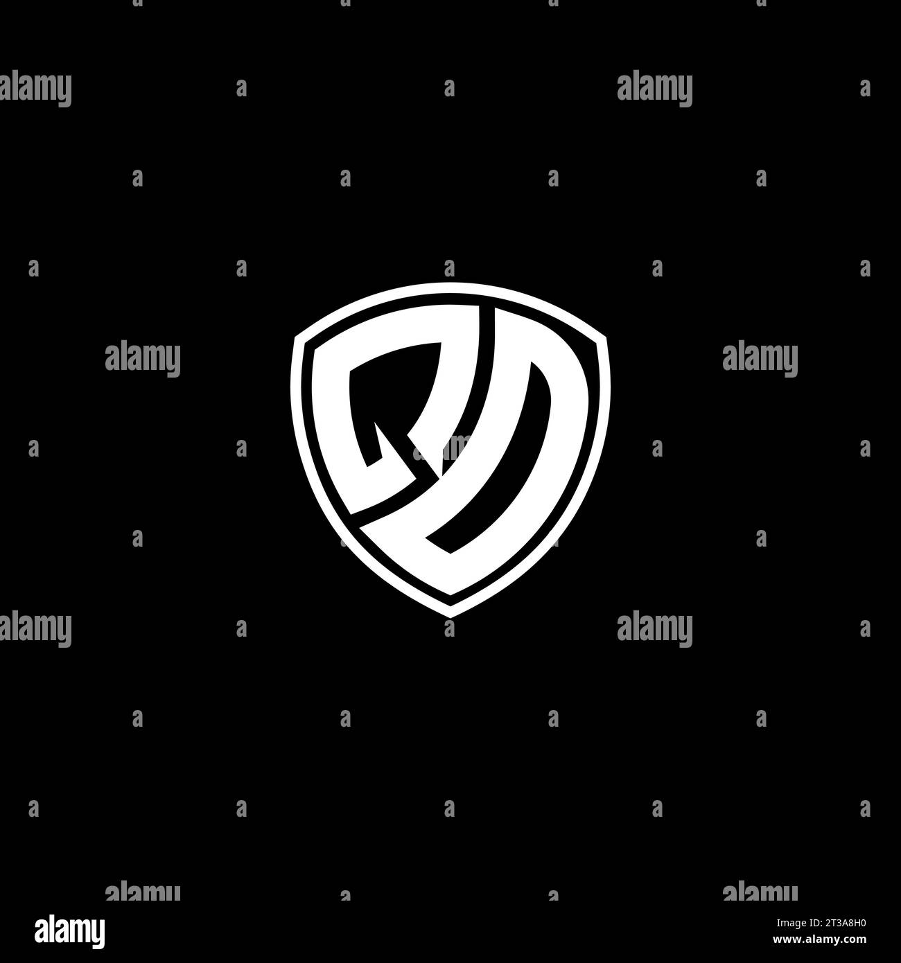 QD logo monogram emblem style with shield shape design template ideas Stock Vector