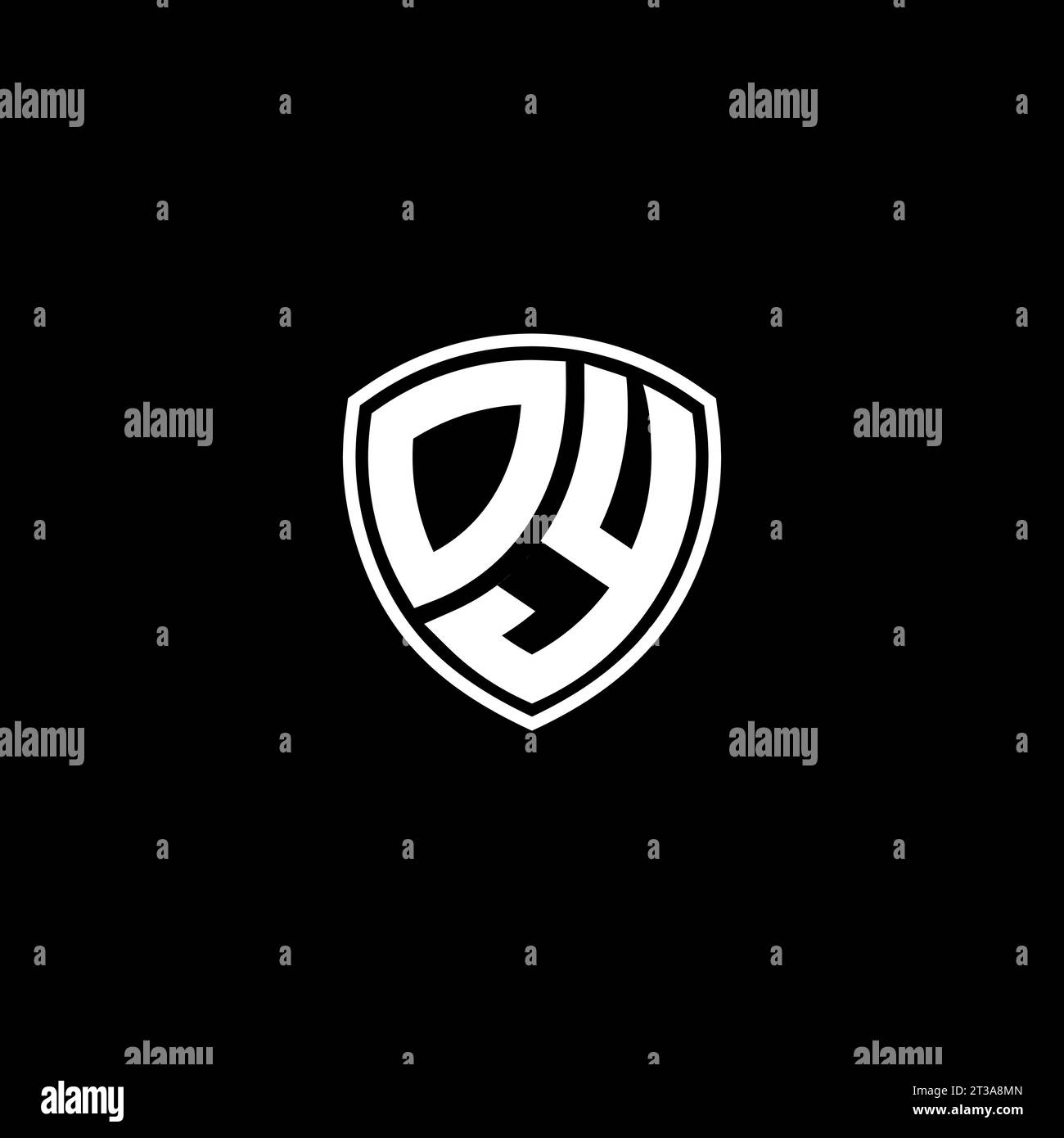 OY logo monogram emblem style with shield shape design template ideas Stock Vector