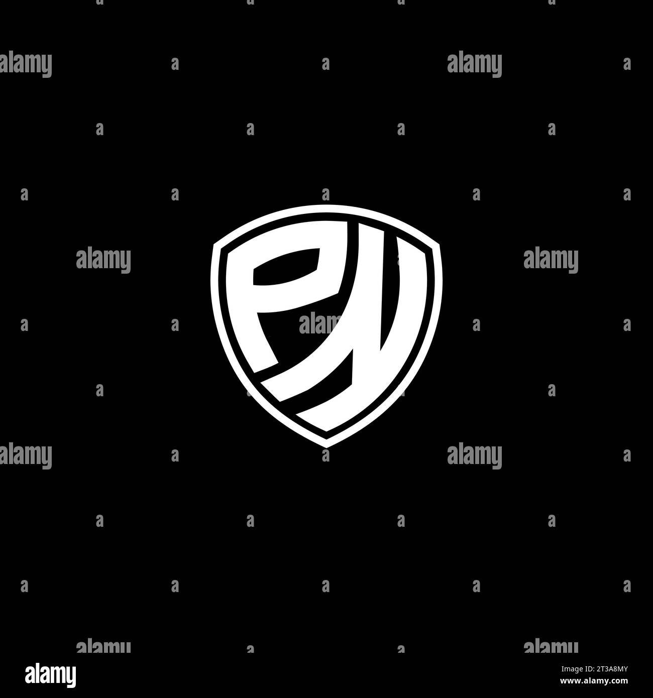 PN logo monogram emblem style with shield shape design template ideas Stock Vector