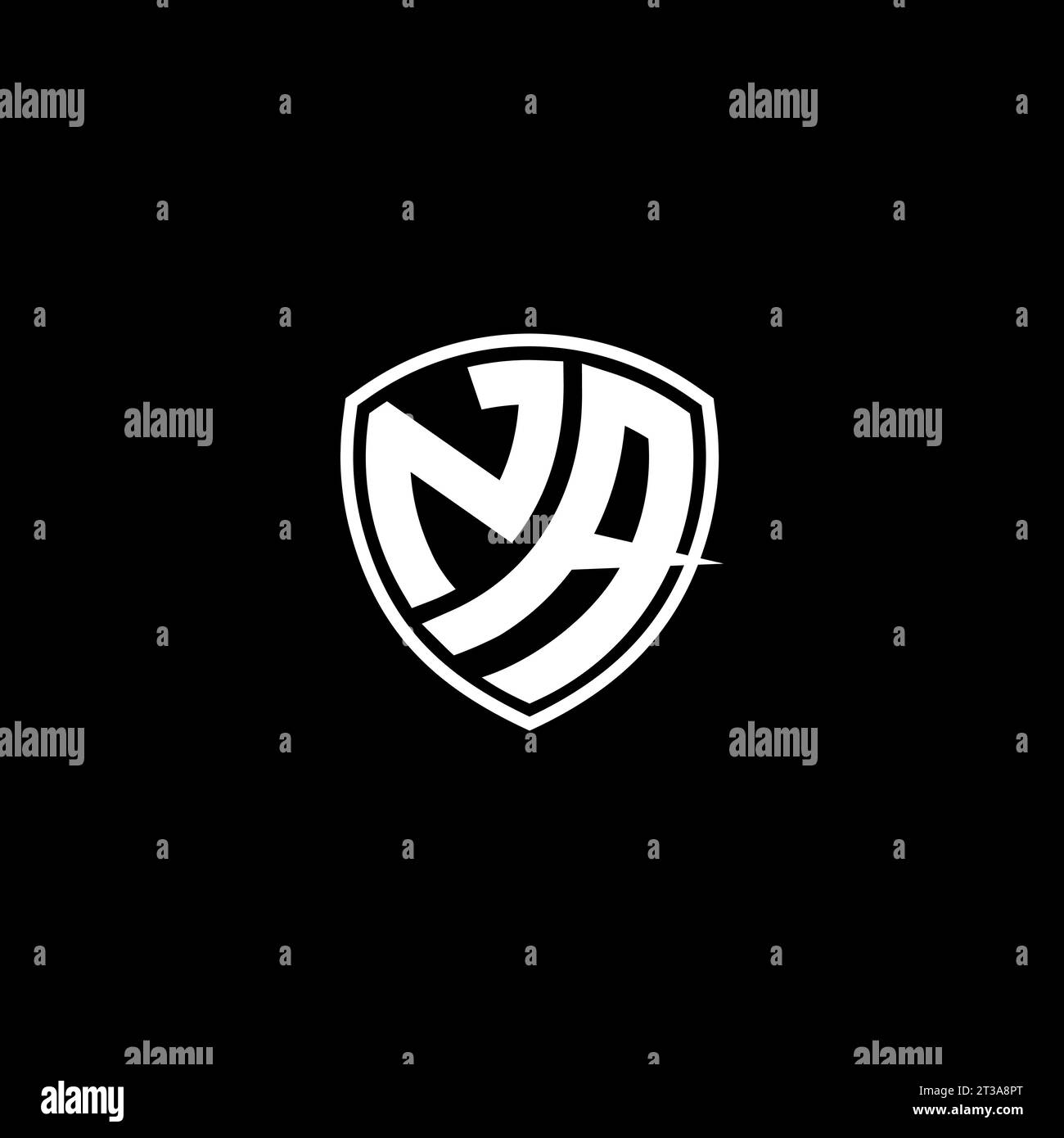 NA logo monogram emblem style with shield shape design template ideas Stock Vector