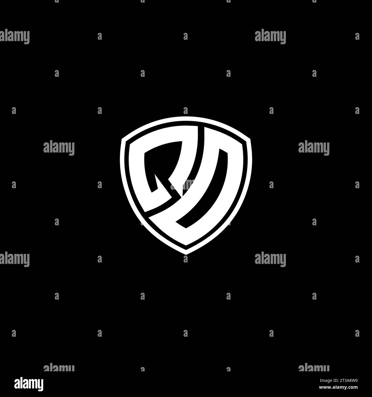 QO logo monogram emblem style with shield shape design template ideas Stock Vector