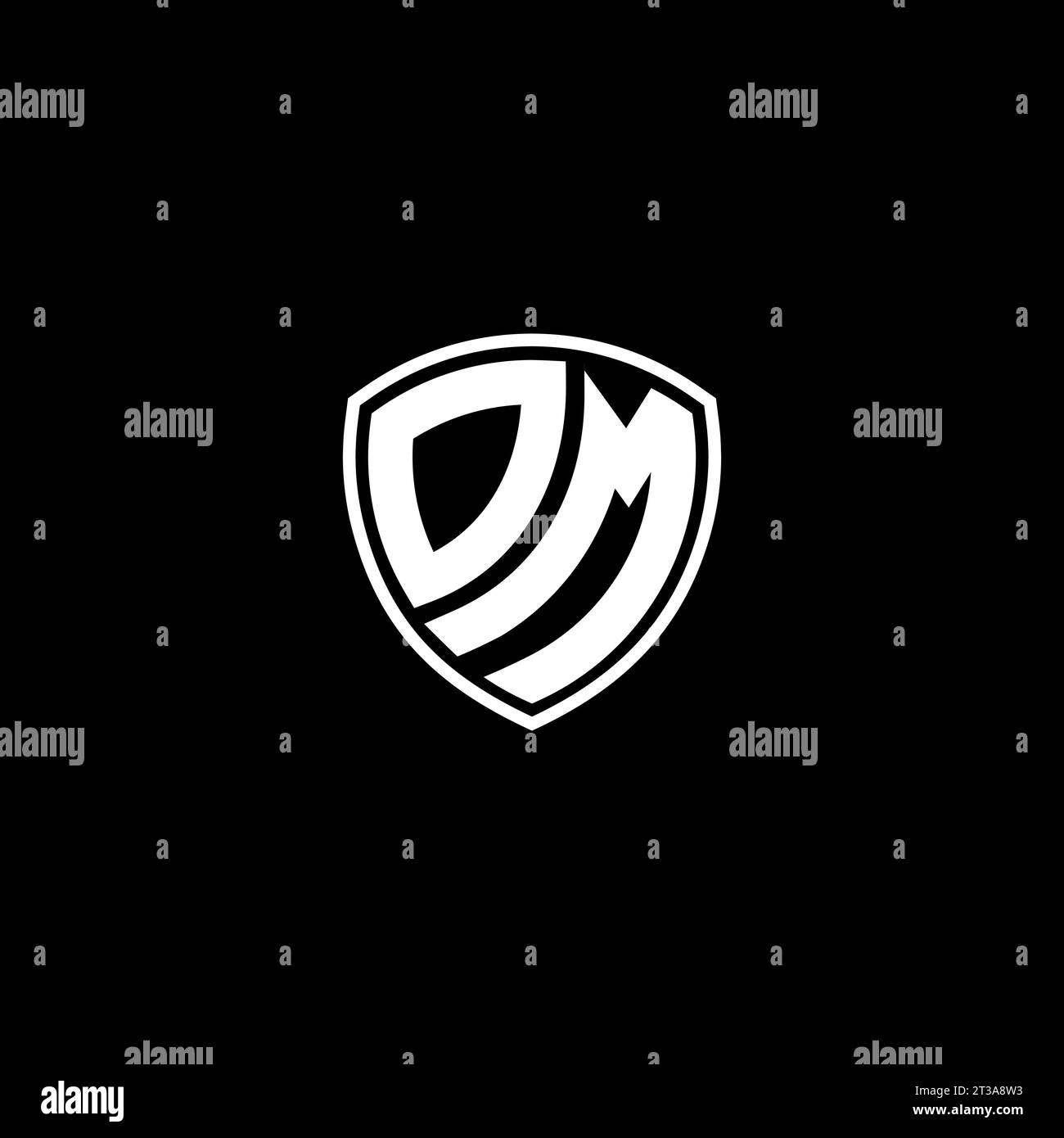 OM logo monogram emblem style with shield shape design template ideas Stock Vector
