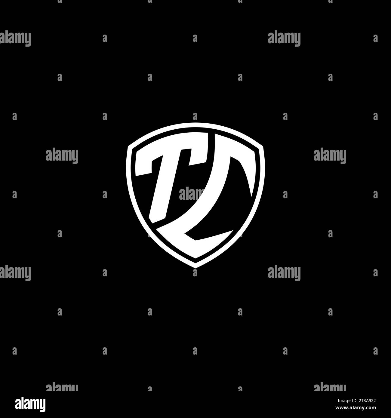 TC logo monogram emblem style with shield shape design template ideas Stock Vector