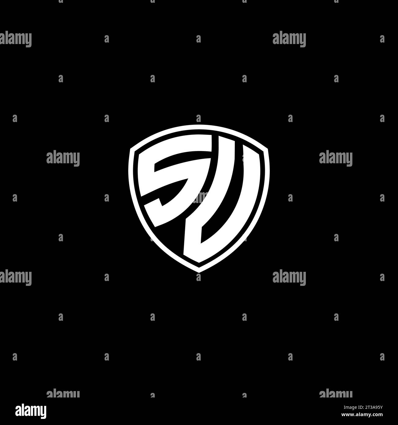 SV logo monogram emblem style with shield shape design template ideas Stock Vector