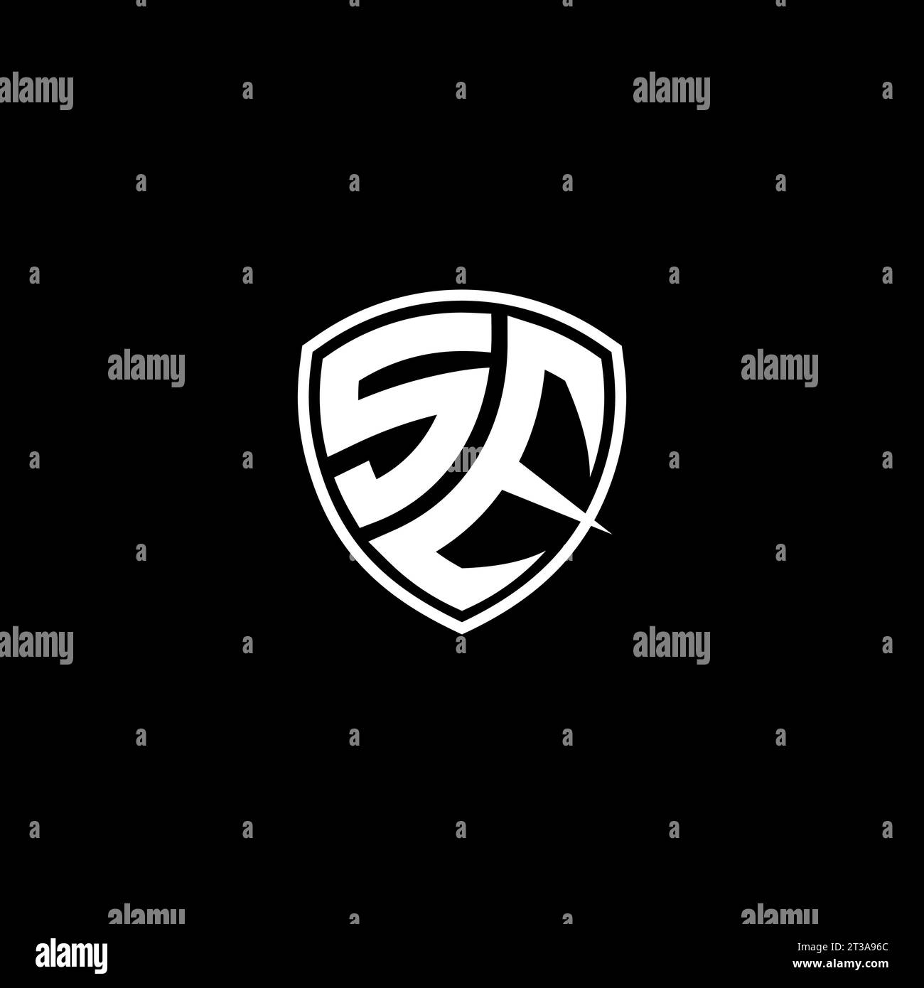 SE logo monogram emblem style with shield shape design template ideas Stock Vector
