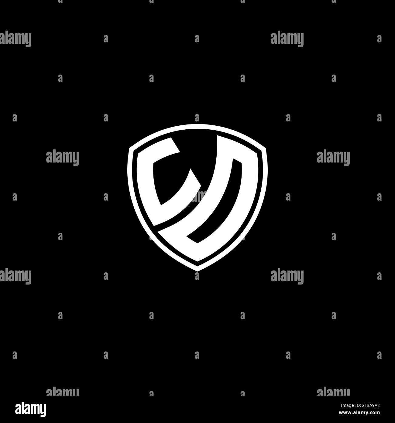 UO logo monogram emblem style with shield shape design template ideas Stock Vector