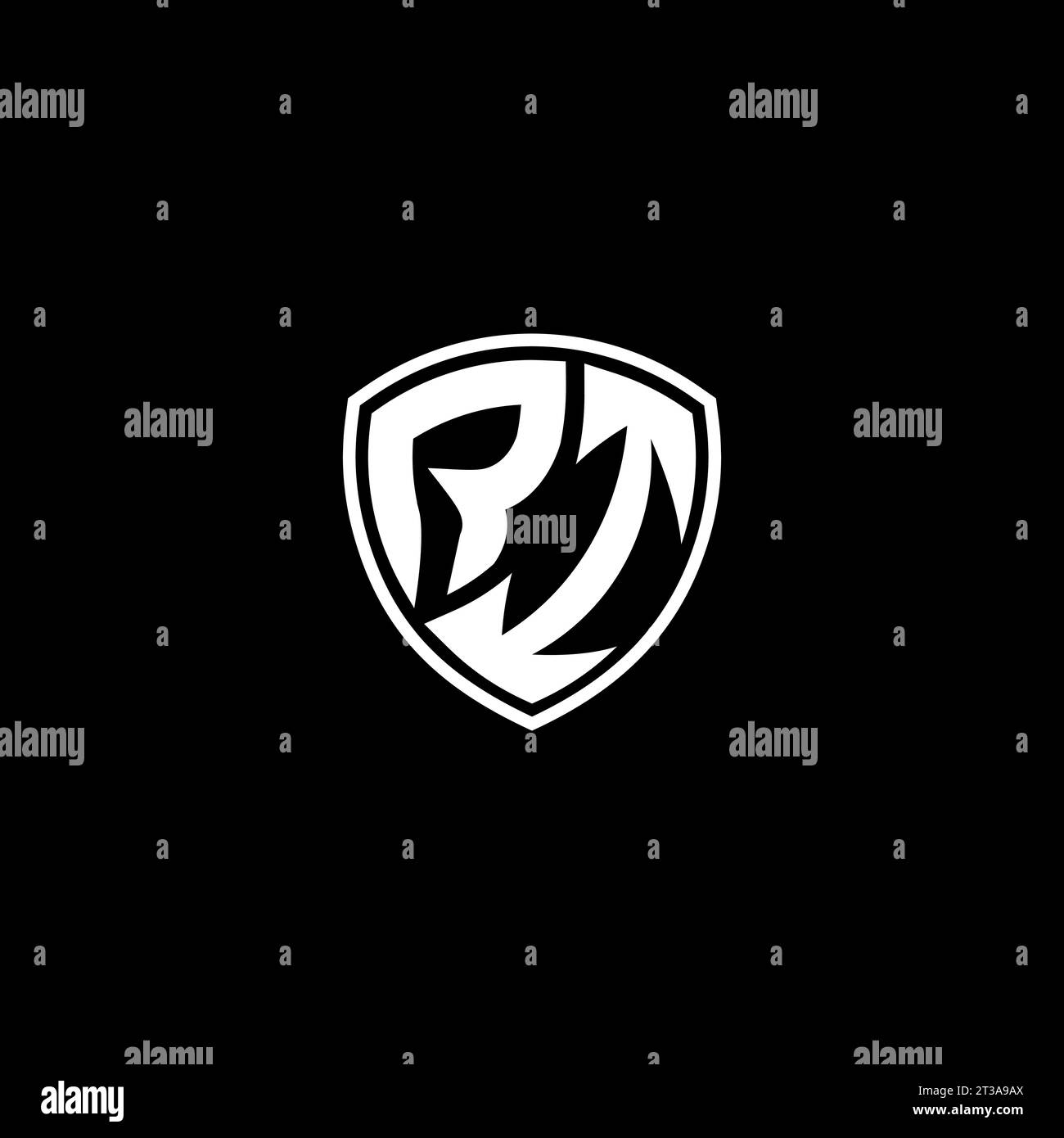 RI logo monogram emblem style with shield shape design template ideas Stock Vector
