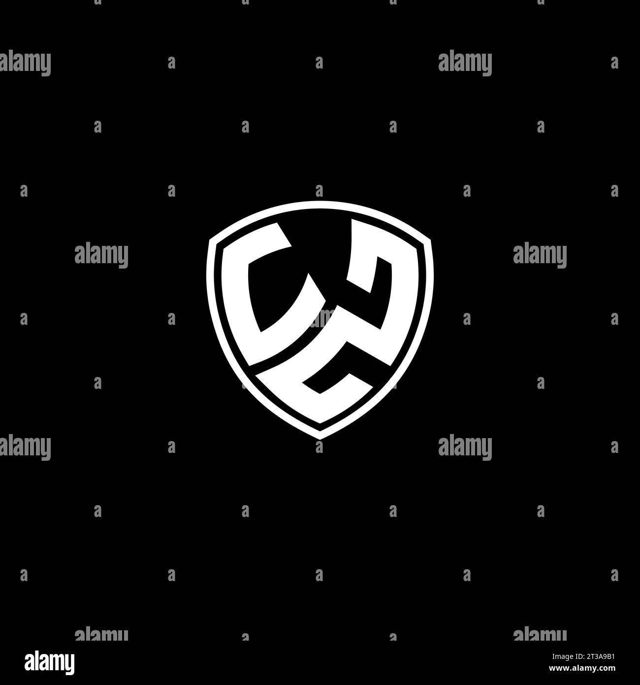 UZ logo monogram emblem style with shield shape design template ideas Stock Vector