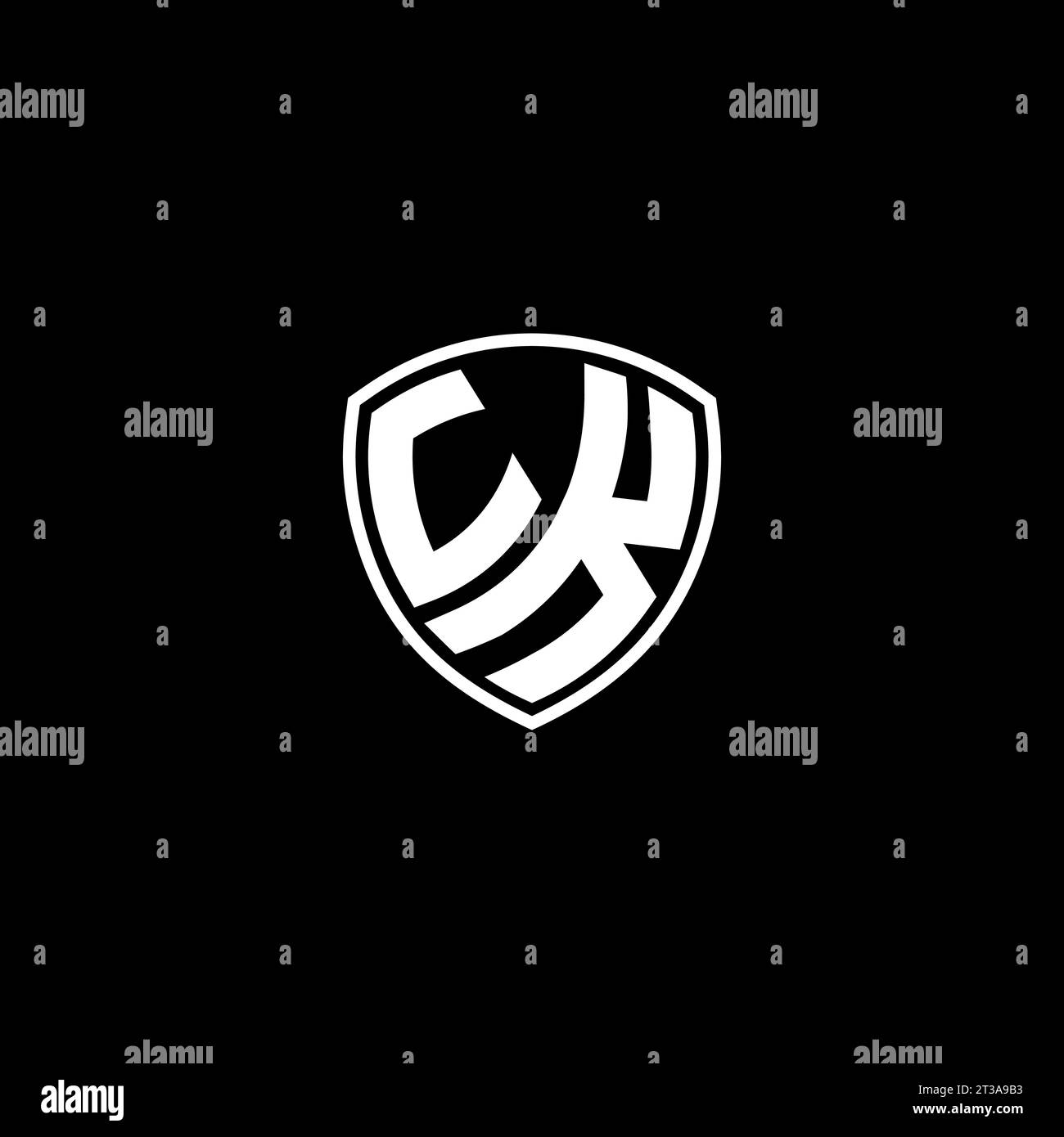 UK logo monogram emblem style with shield shape design template ideas Stock Vector