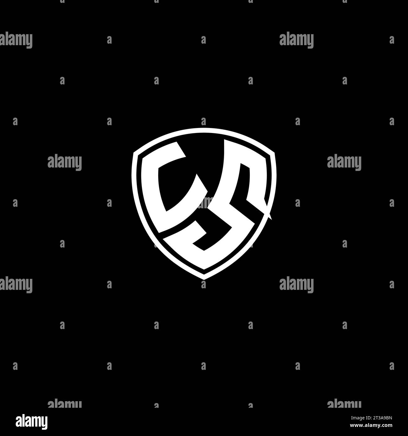 US logo monogram emblem style with shield shape design template ideas Stock Vector