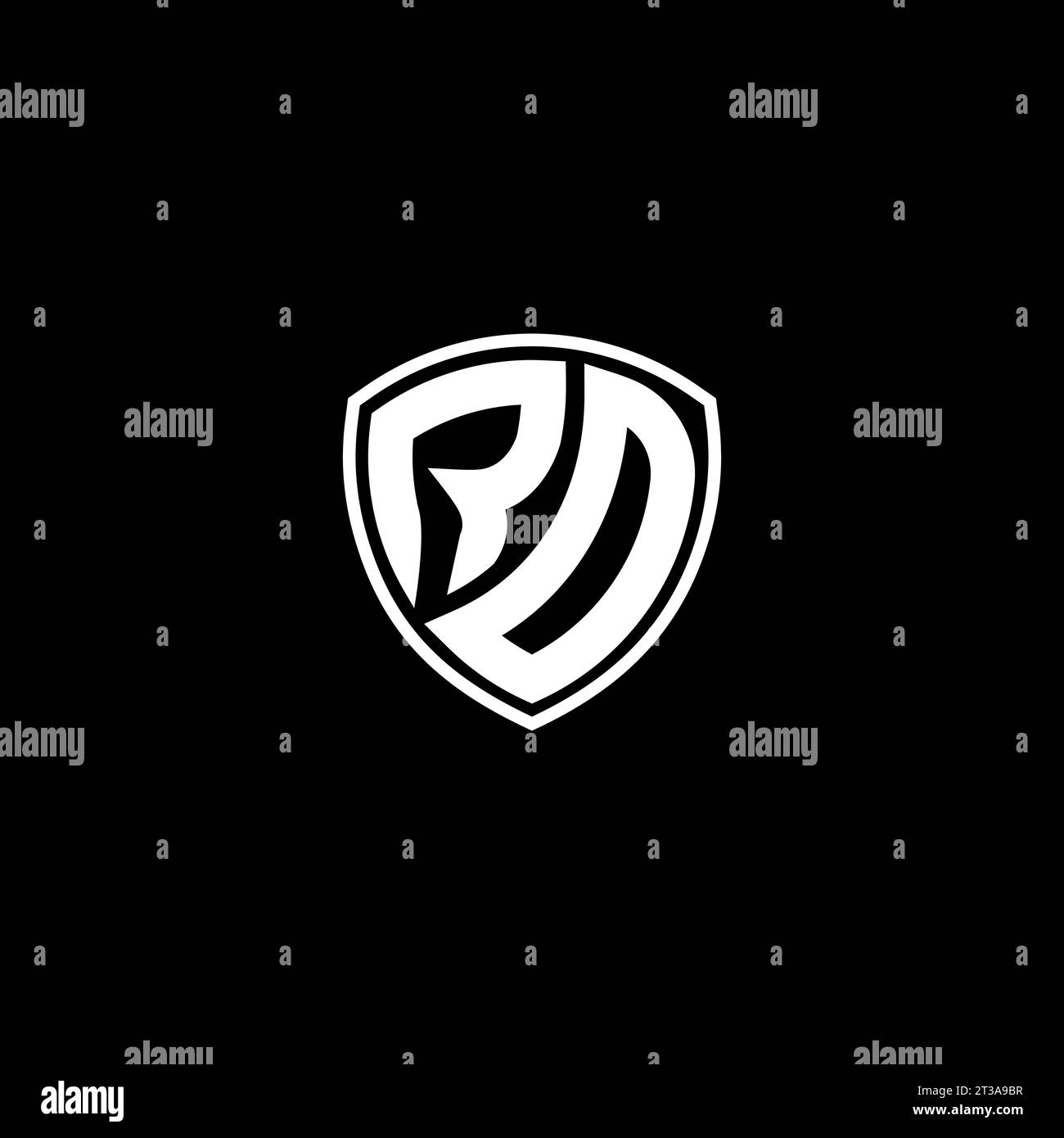 RD logo monogram emblem style with shield shape design template ideas Stock Vector