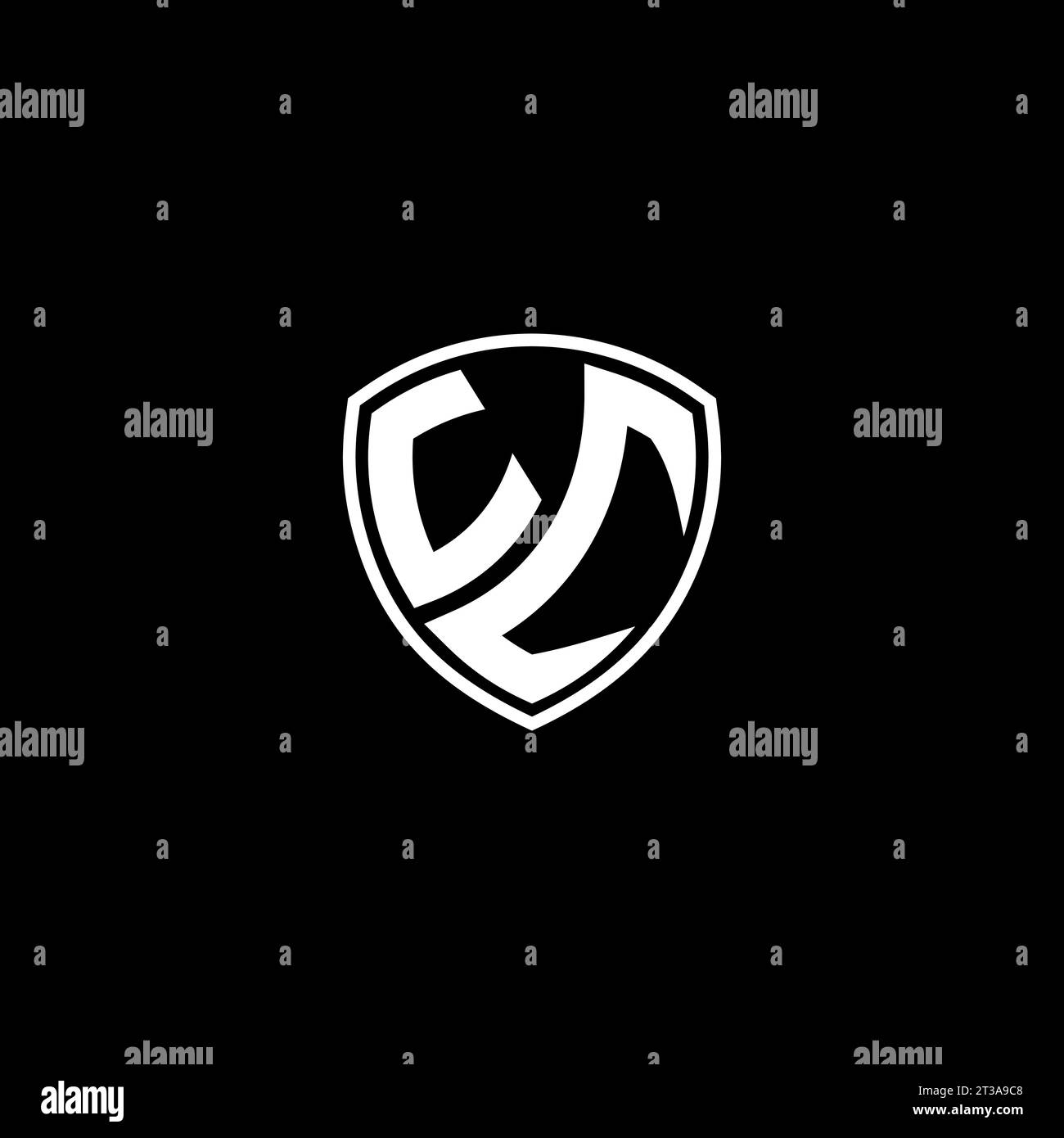 UC logo monogram emblem style with shield shape design template ideas Stock Vector