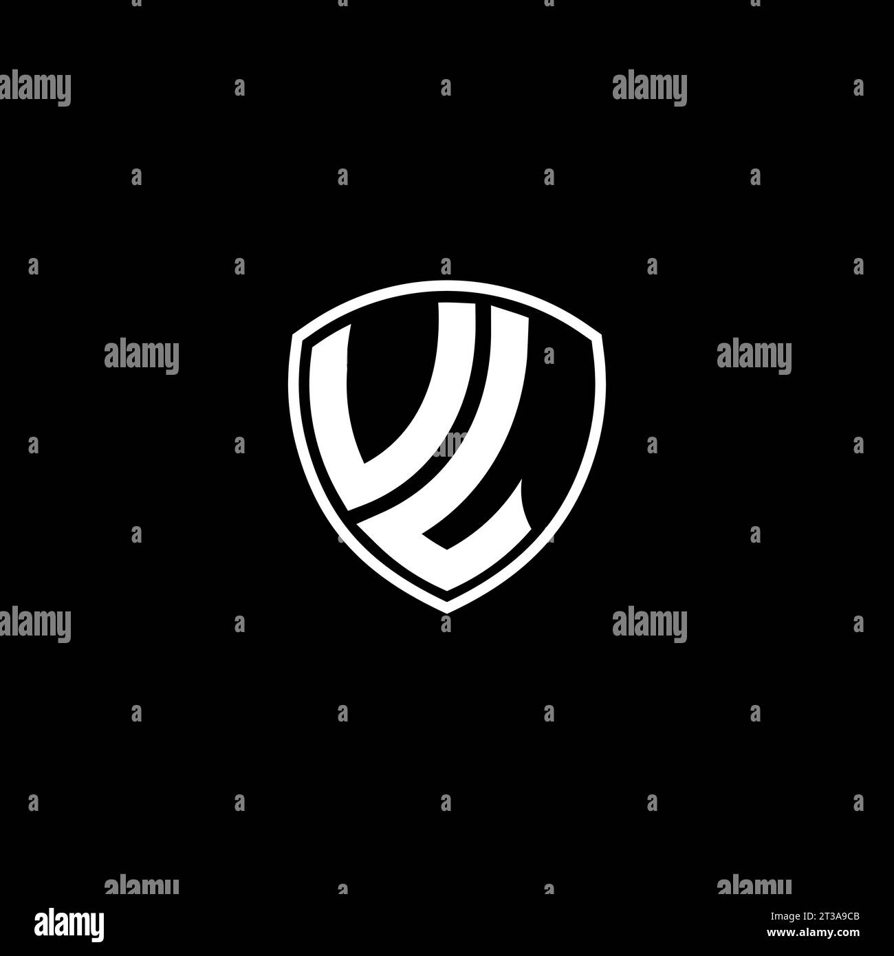 VL logo monogram emblem style with shield shape design template ideas Stock Vector