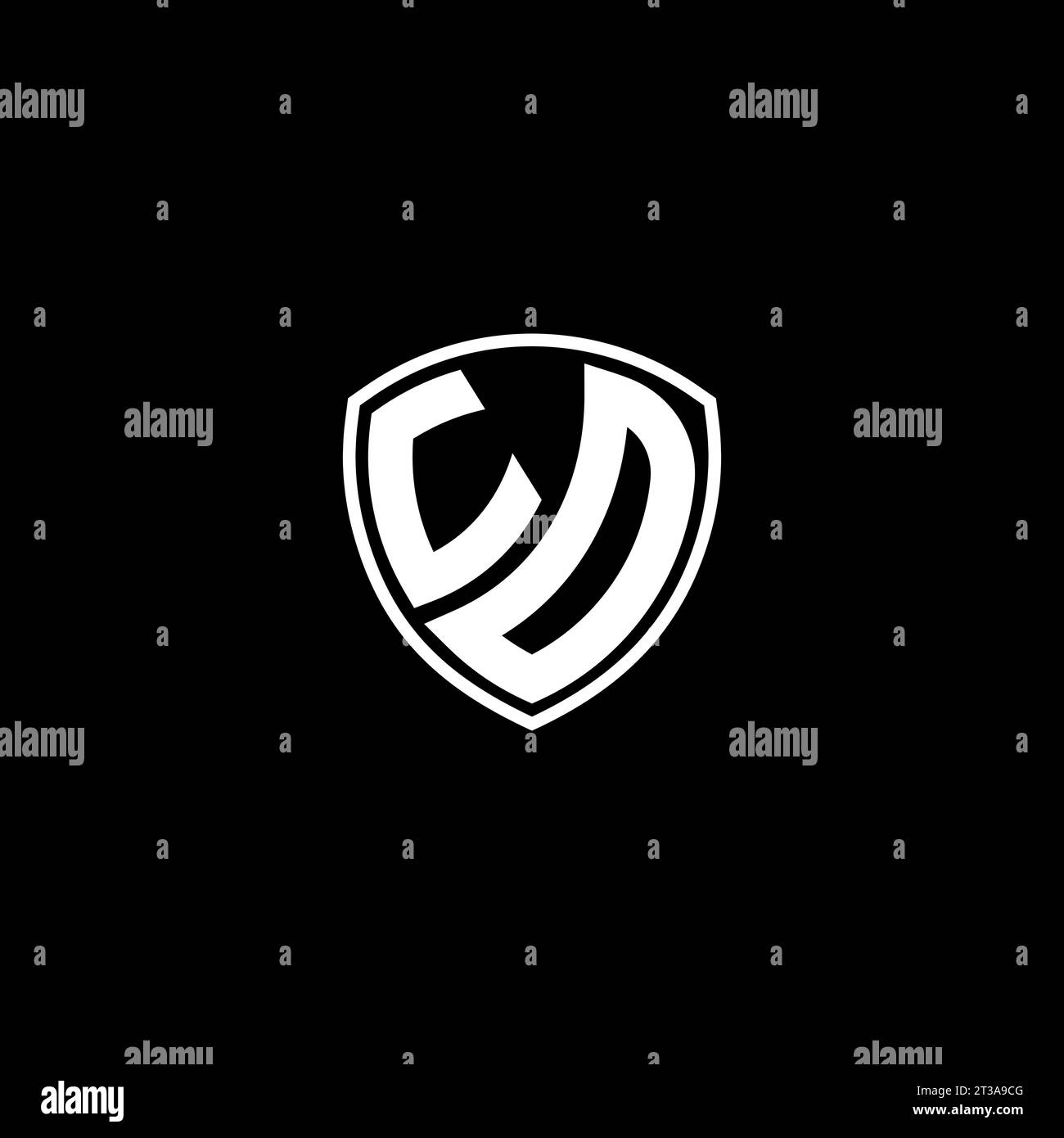 UD logo monogram emblem style with shield shape design template ideas Stock Vector