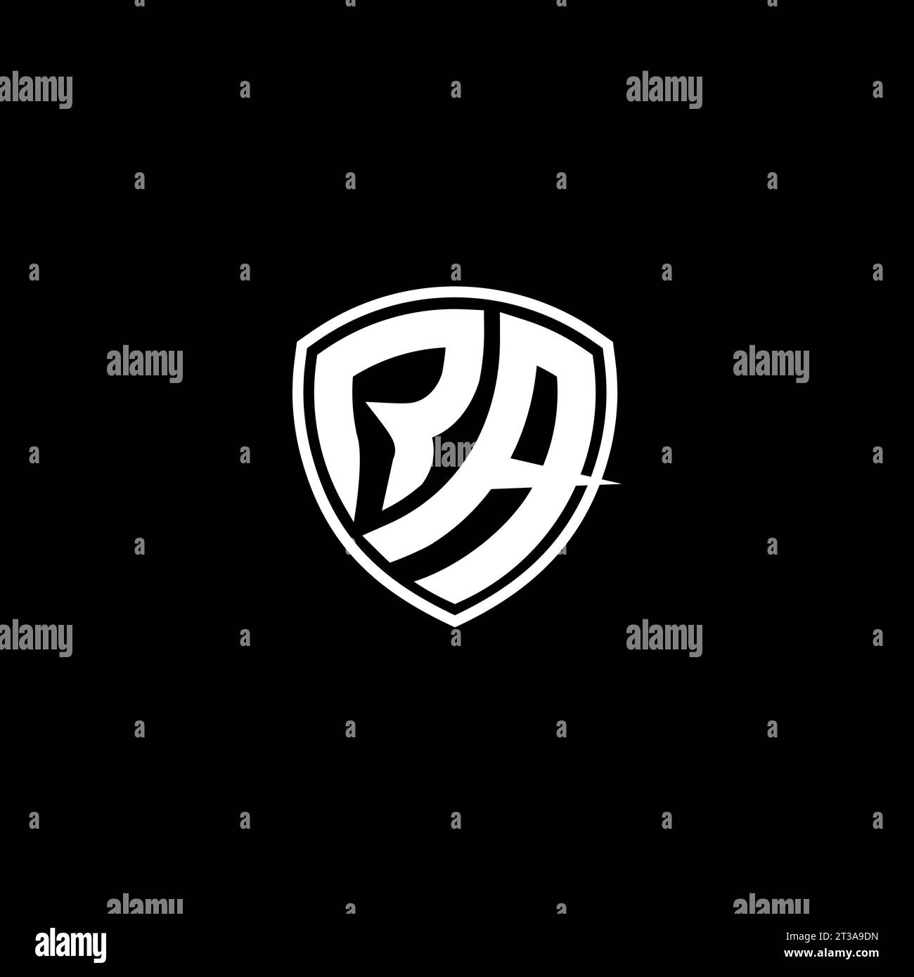 RA logo monogram emblem style with shield shape design template ideas Stock Vector