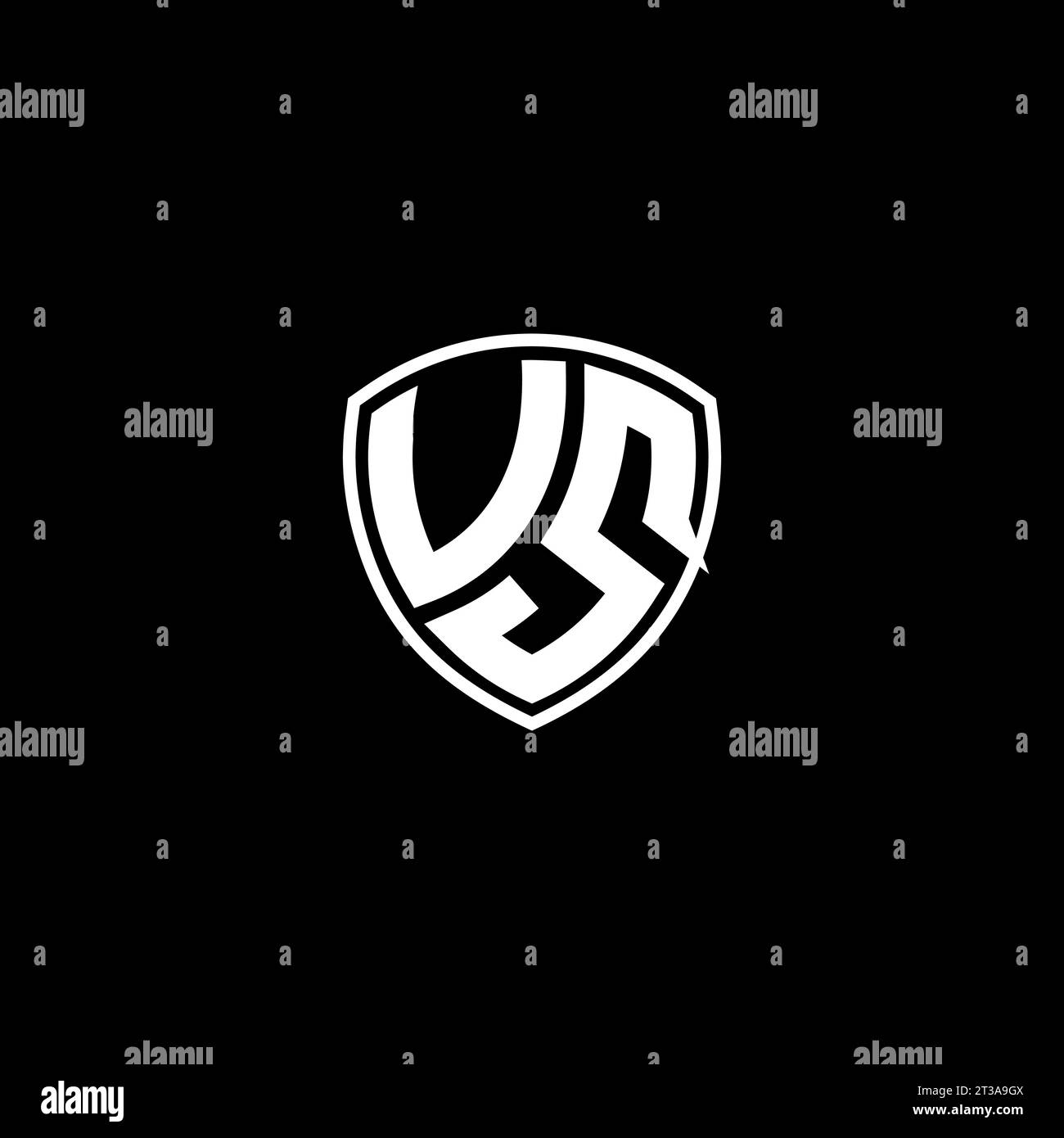 VS logo monogram emblem style with shield shape design template ideas