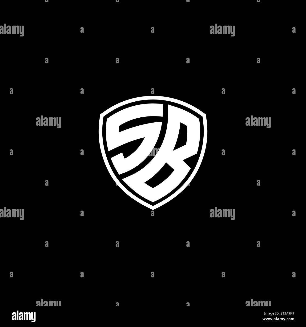 SB logo monogram emblem style with shield shape design template ideas Stock Vector
