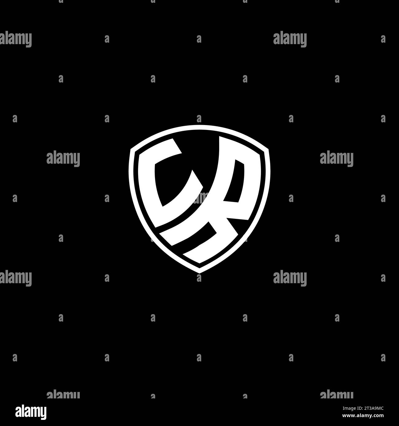 UR logo monogram emblem style with shield shape design template ideas Stock Vector