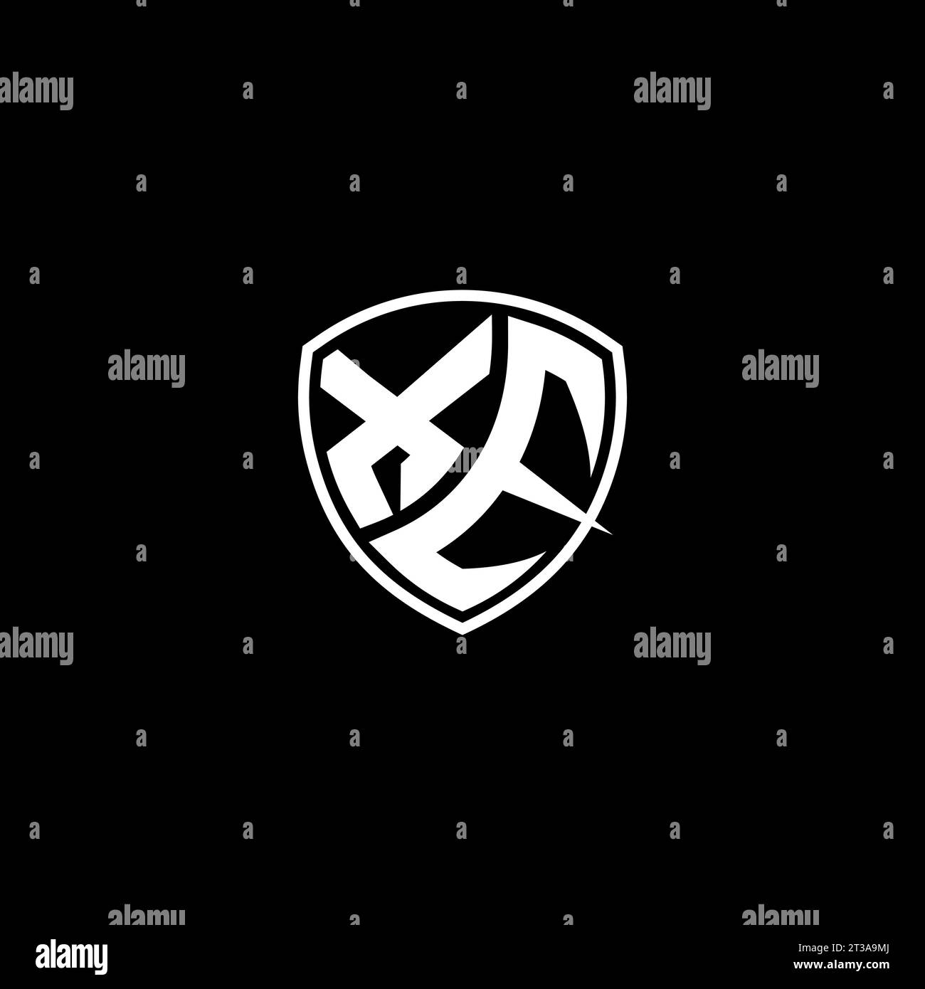 XE logo monogram emblem style with shield shape design template ideas Stock Vector