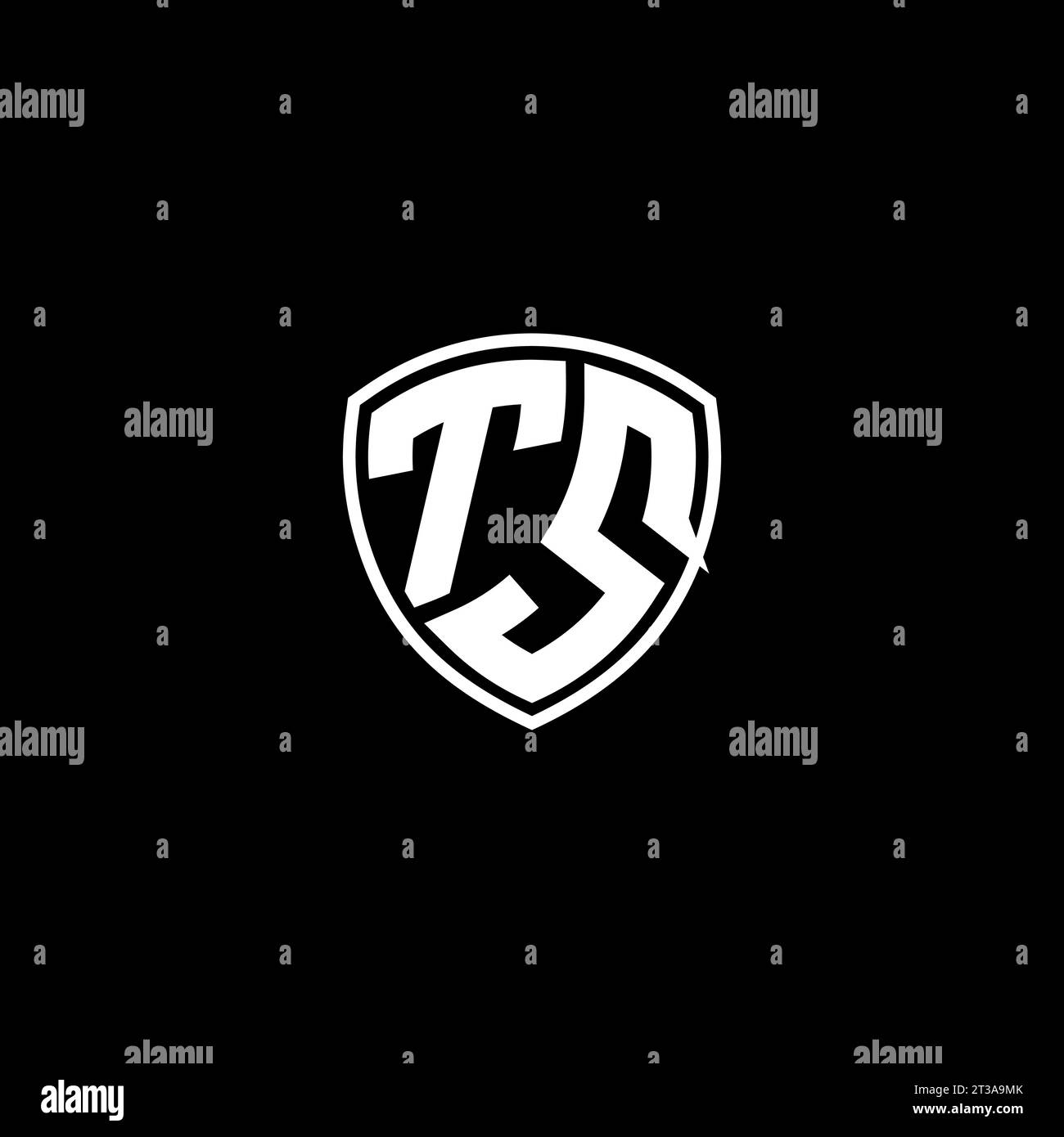TS logo monogram emblem style with shield shape design template ideas Stock Vector