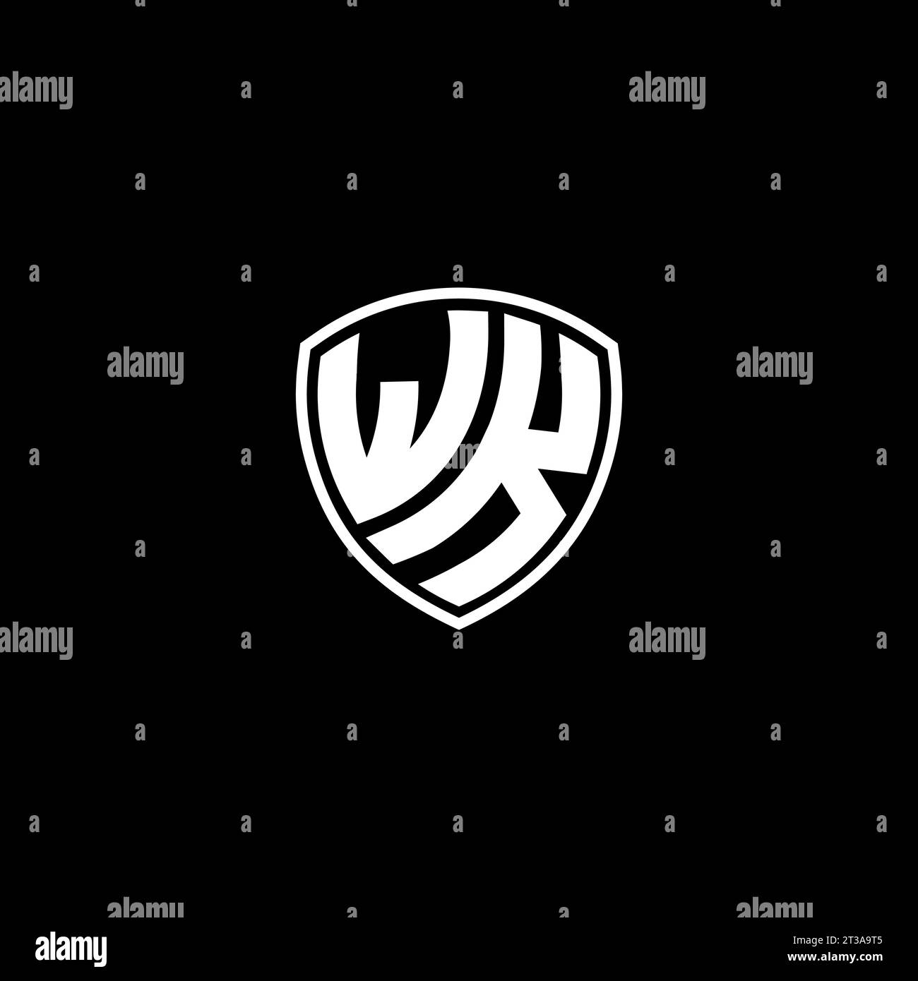 WK logo monogram emblem style with shield shape design template ideas Stock Vector