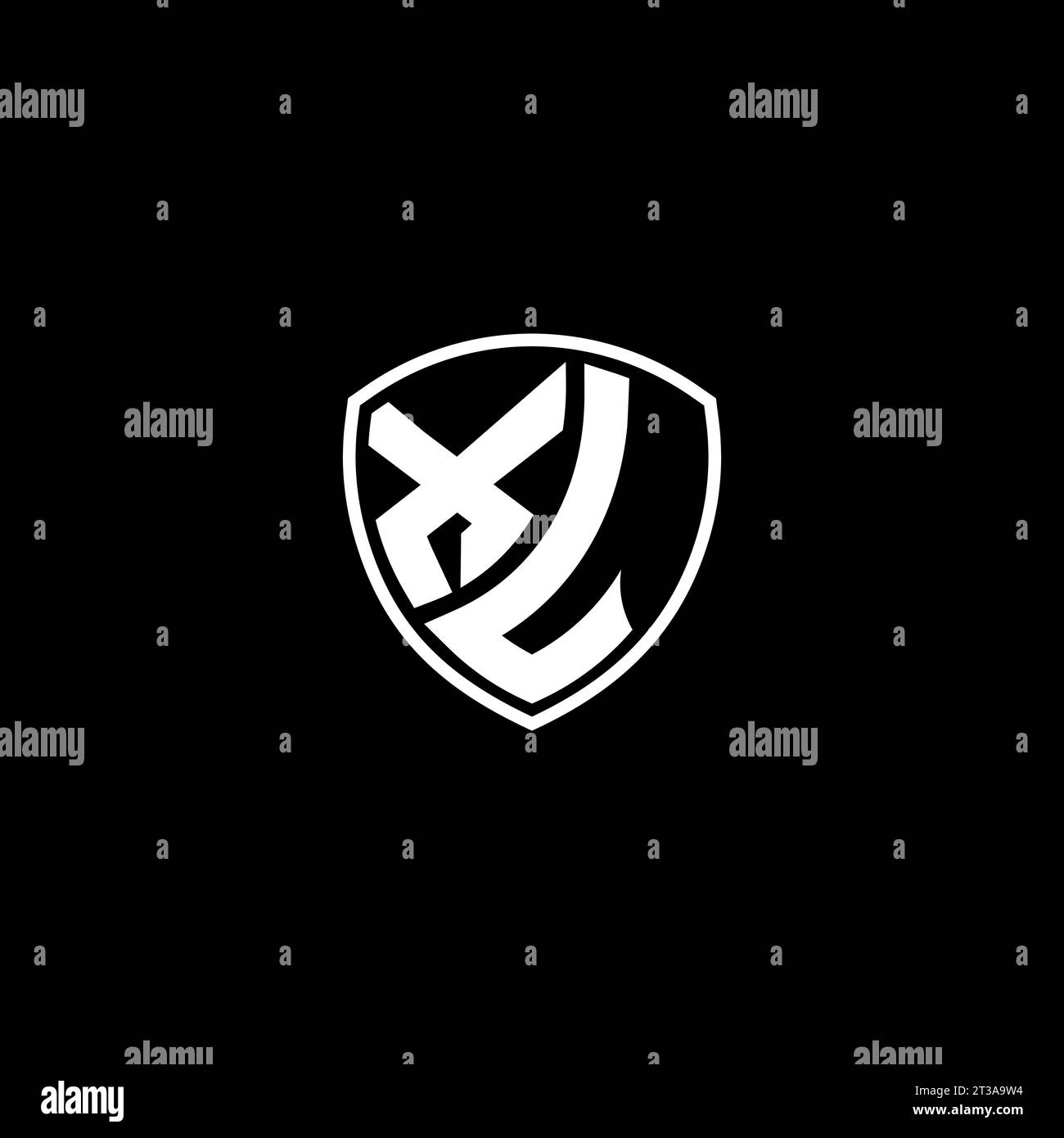 XL logo monogram emblem style with shield shape design template ideas Stock Vector