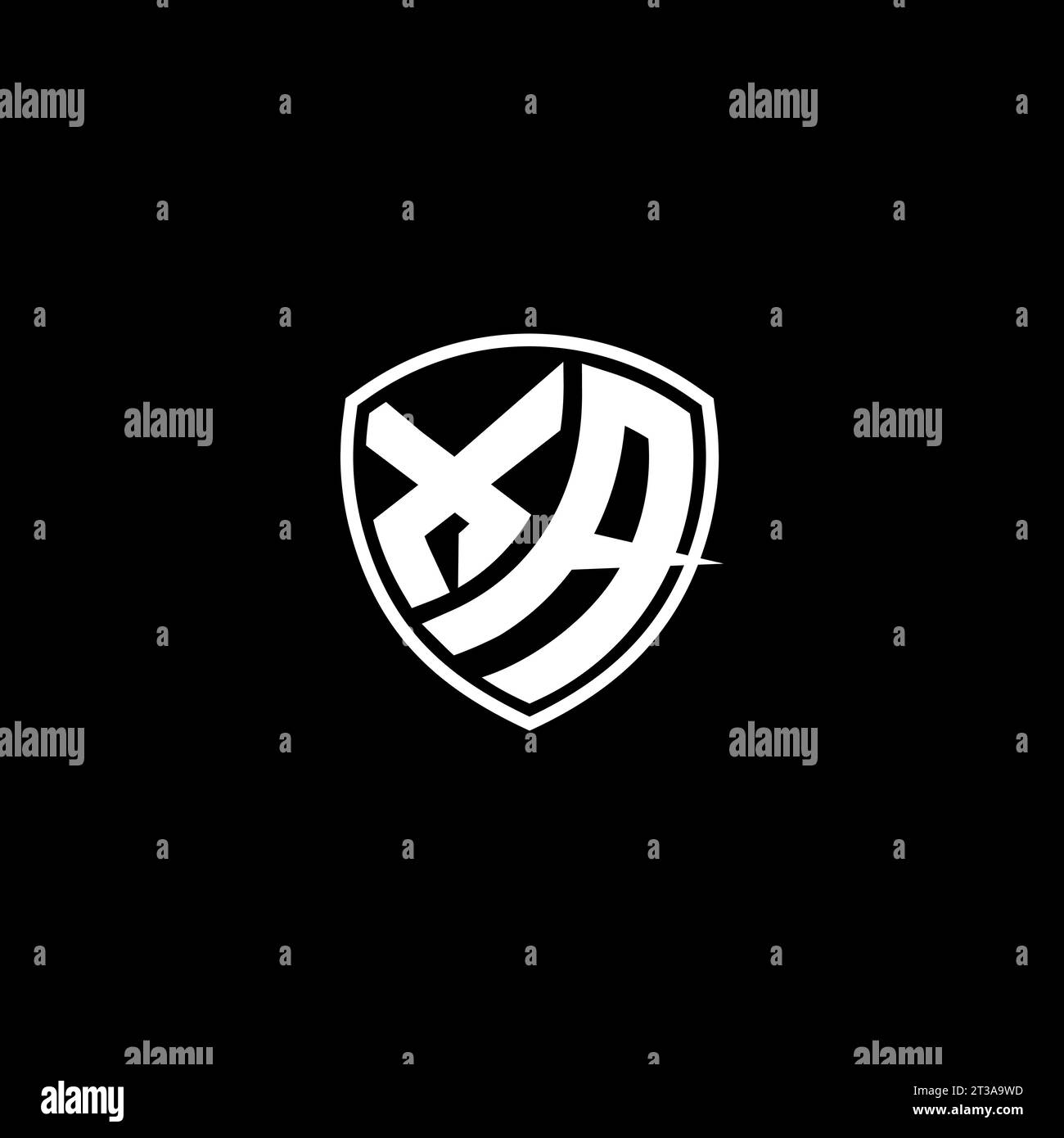 XA logo monogram emblem style with shield shape design template ideas Stock Vector
