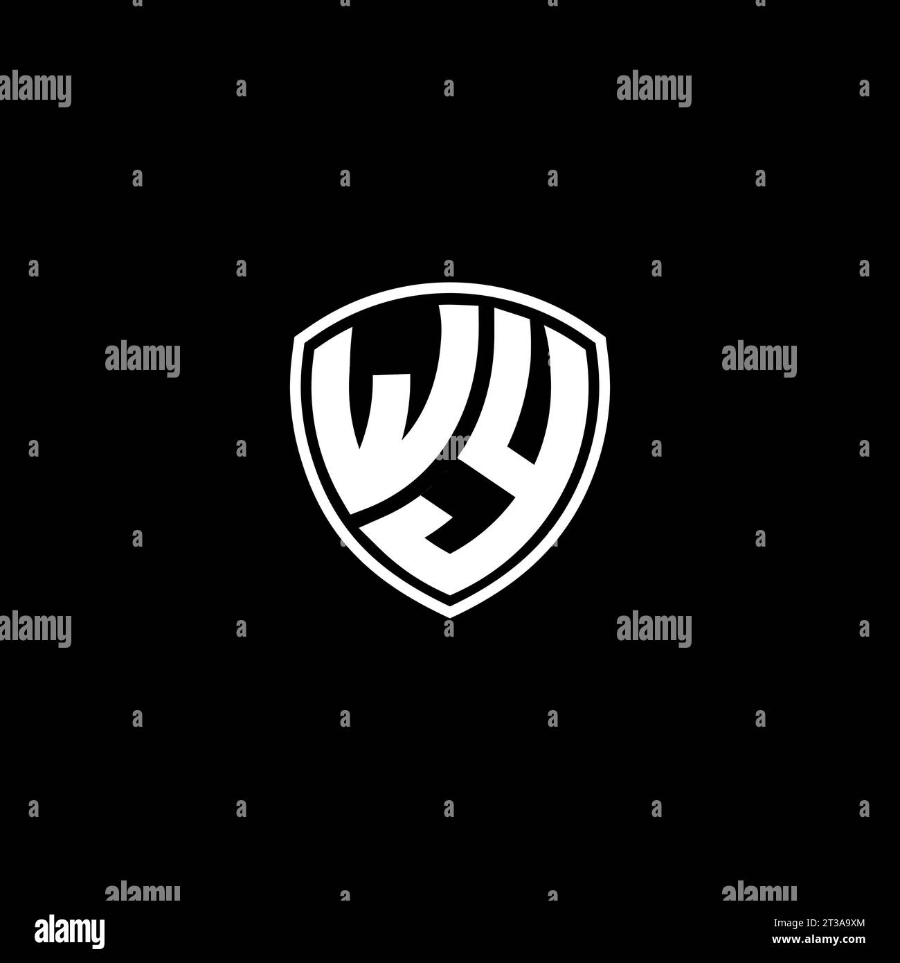WY logo monogram emblem style with shield shape design template ideas Stock Vector