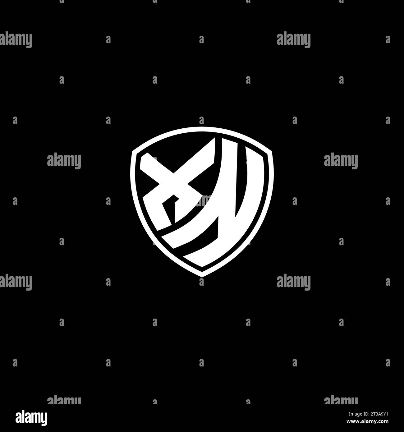 XN logo monogram emblem style with shield shape design template ideas Stock Vector