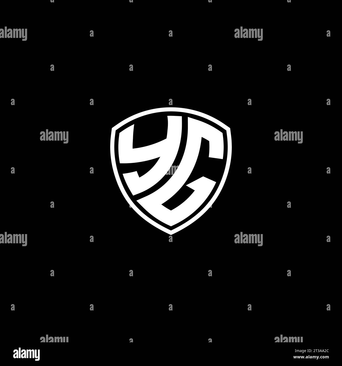 YG logo monogram emblem style with shield shape design template ideas Stock Vector