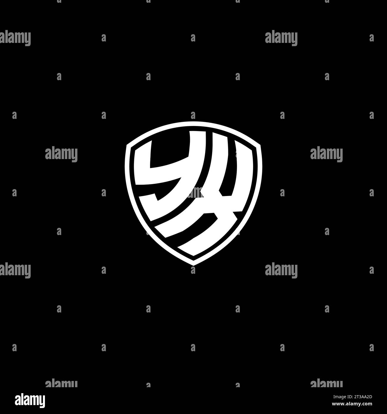 YX logo monogram emblem style with shield shape design template ideas Stock Vector