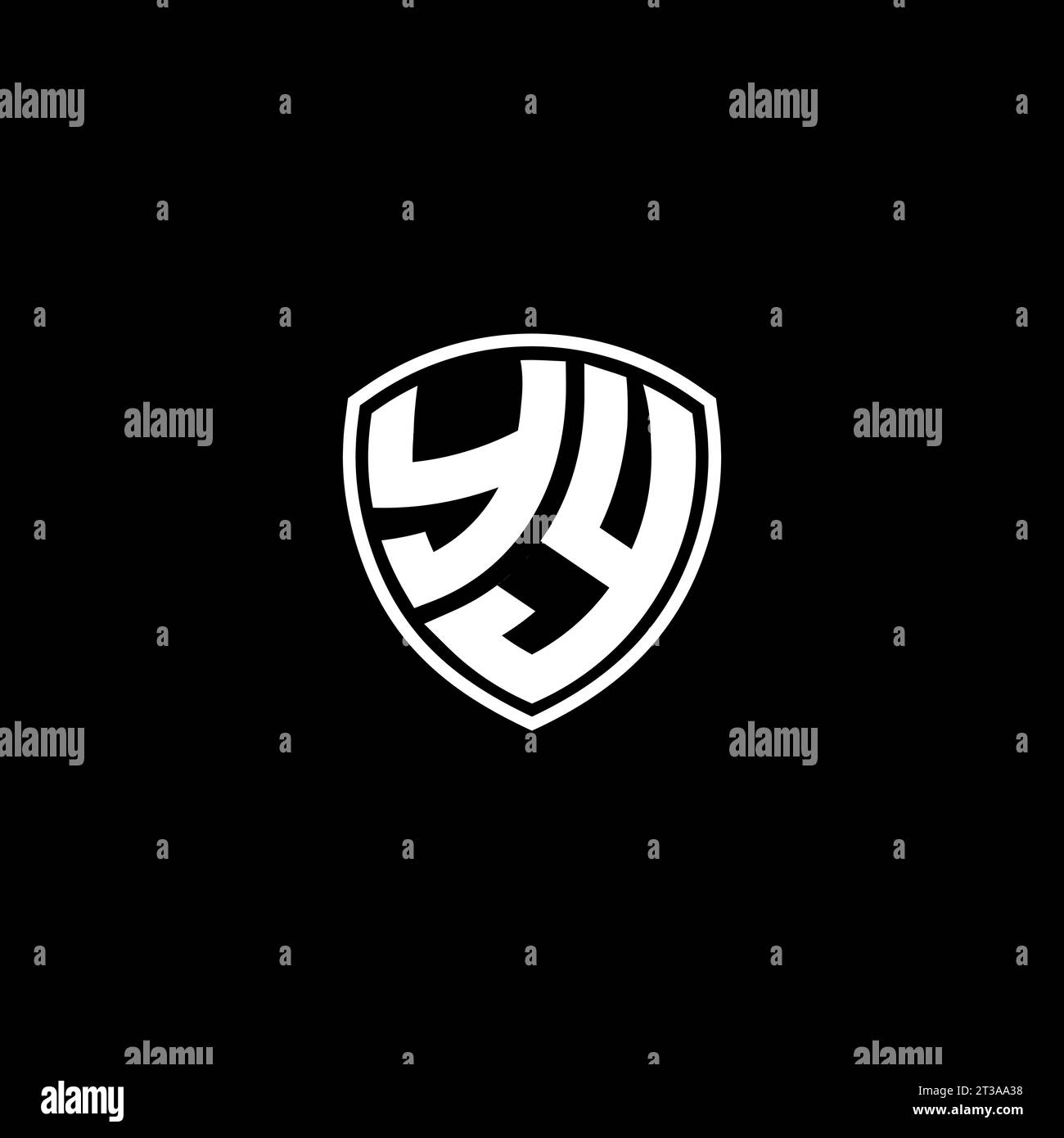 YY logo monogram emblem style with shield shape design template ideas Stock Vector