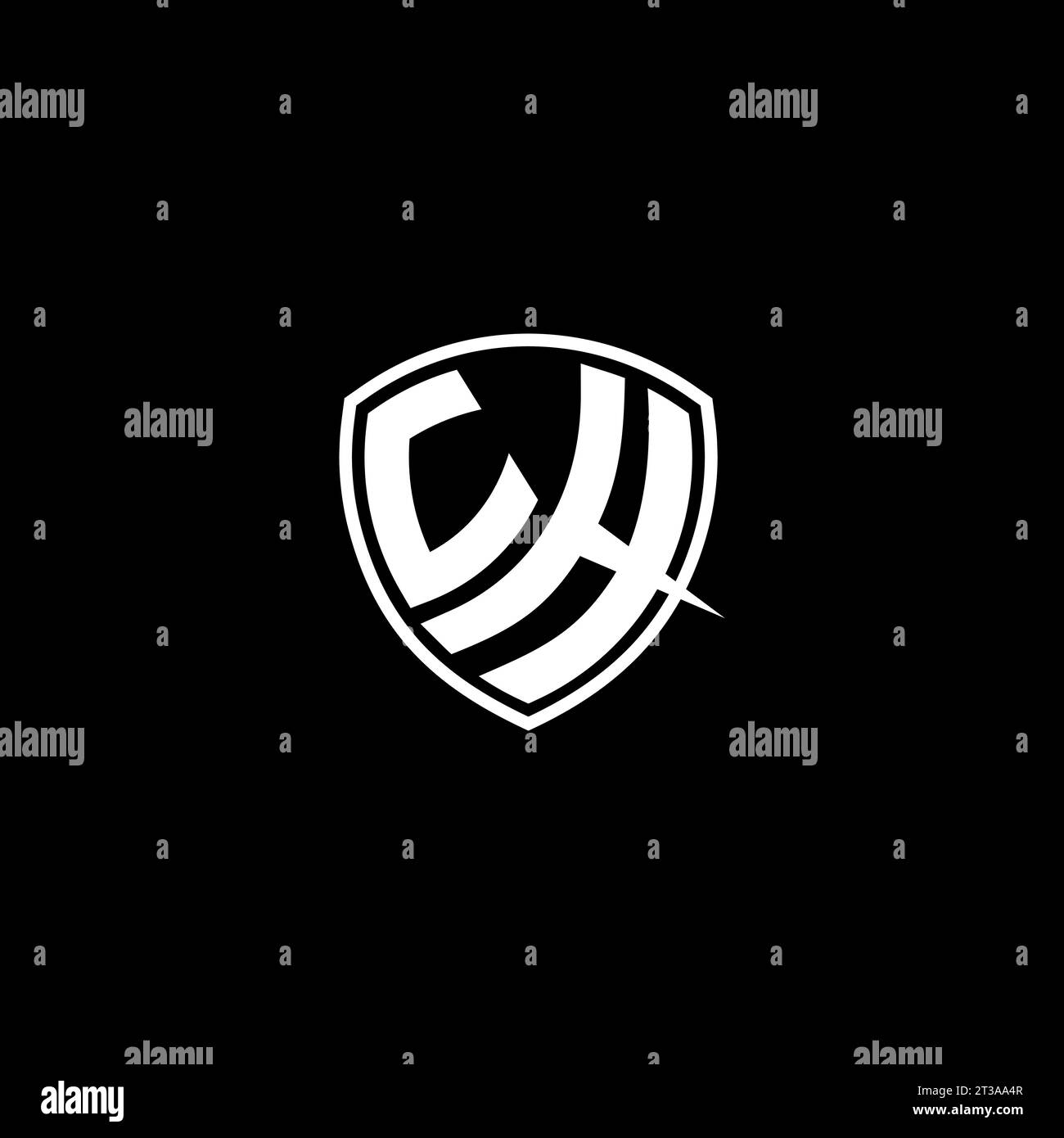 UH logo monogram emblem style with shield shape design template ideas Stock Vector