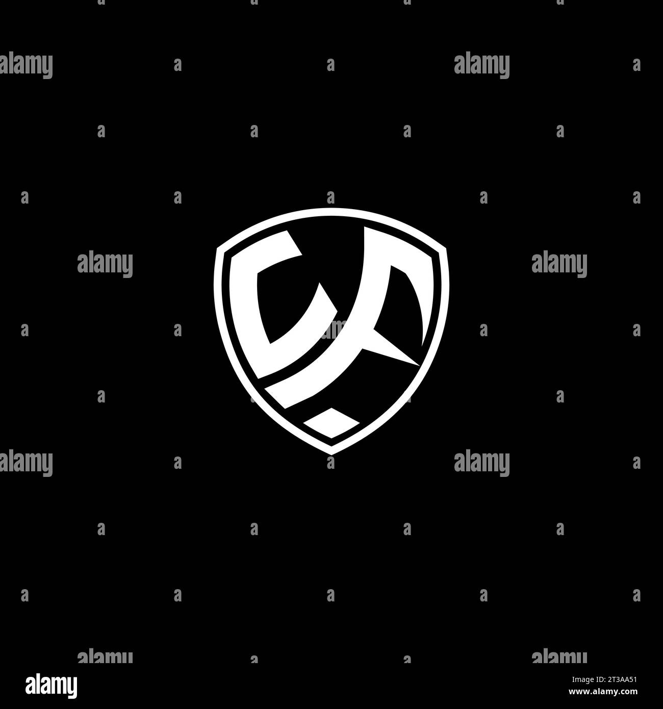 UF logo monogram emblem style with shield shape design template ideas Stock Vector