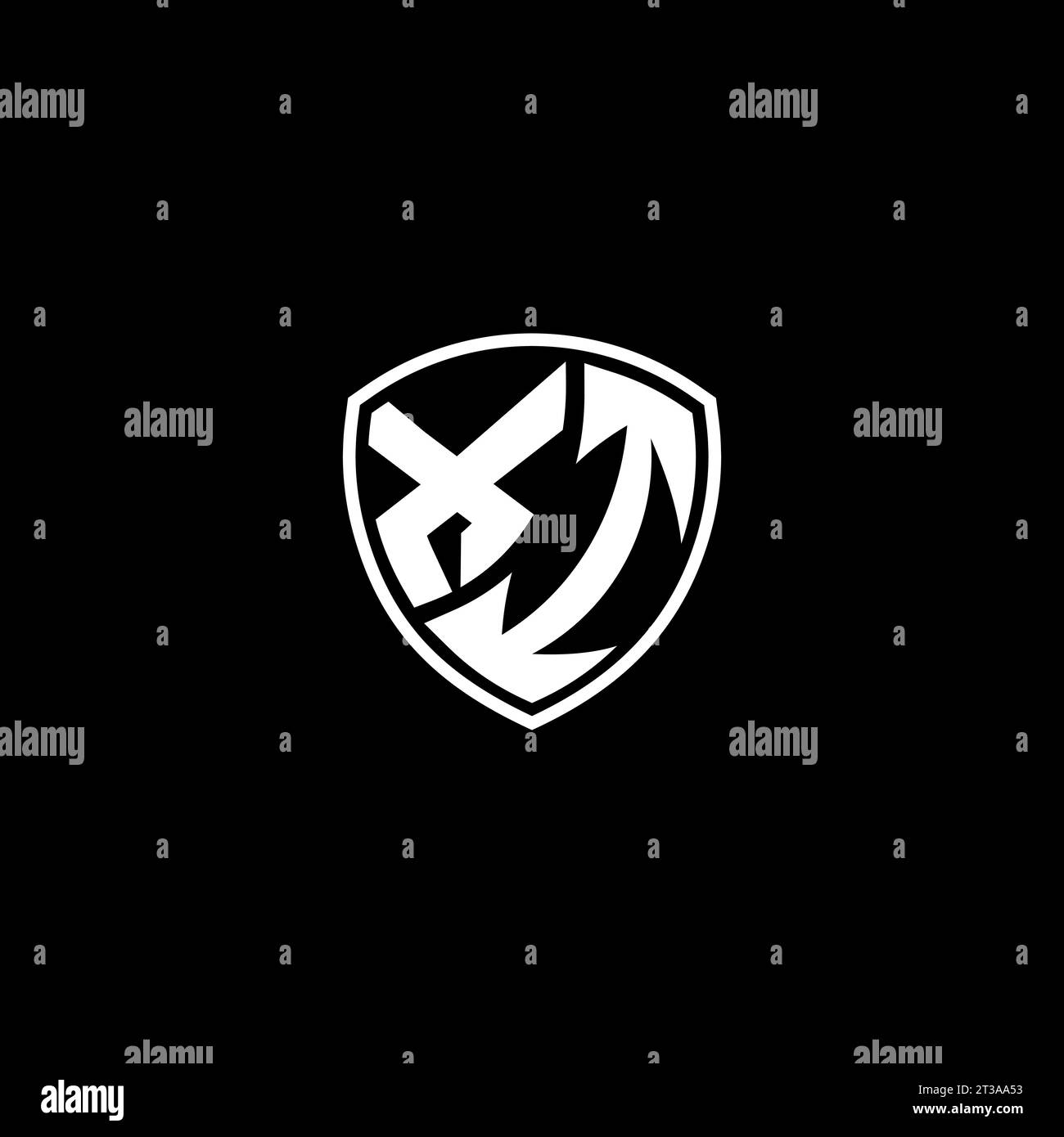 XI logo monogram emblem style with shield shape design template ideas Stock Vector