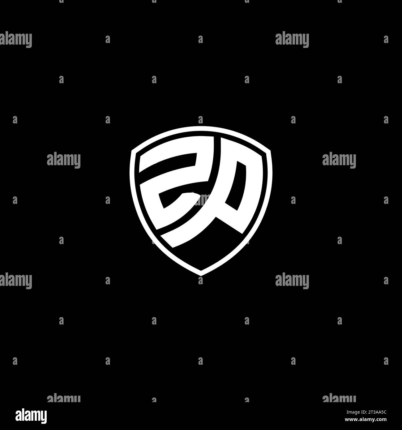 ZP logo monogram emblem style with shield shape design template ideas ...